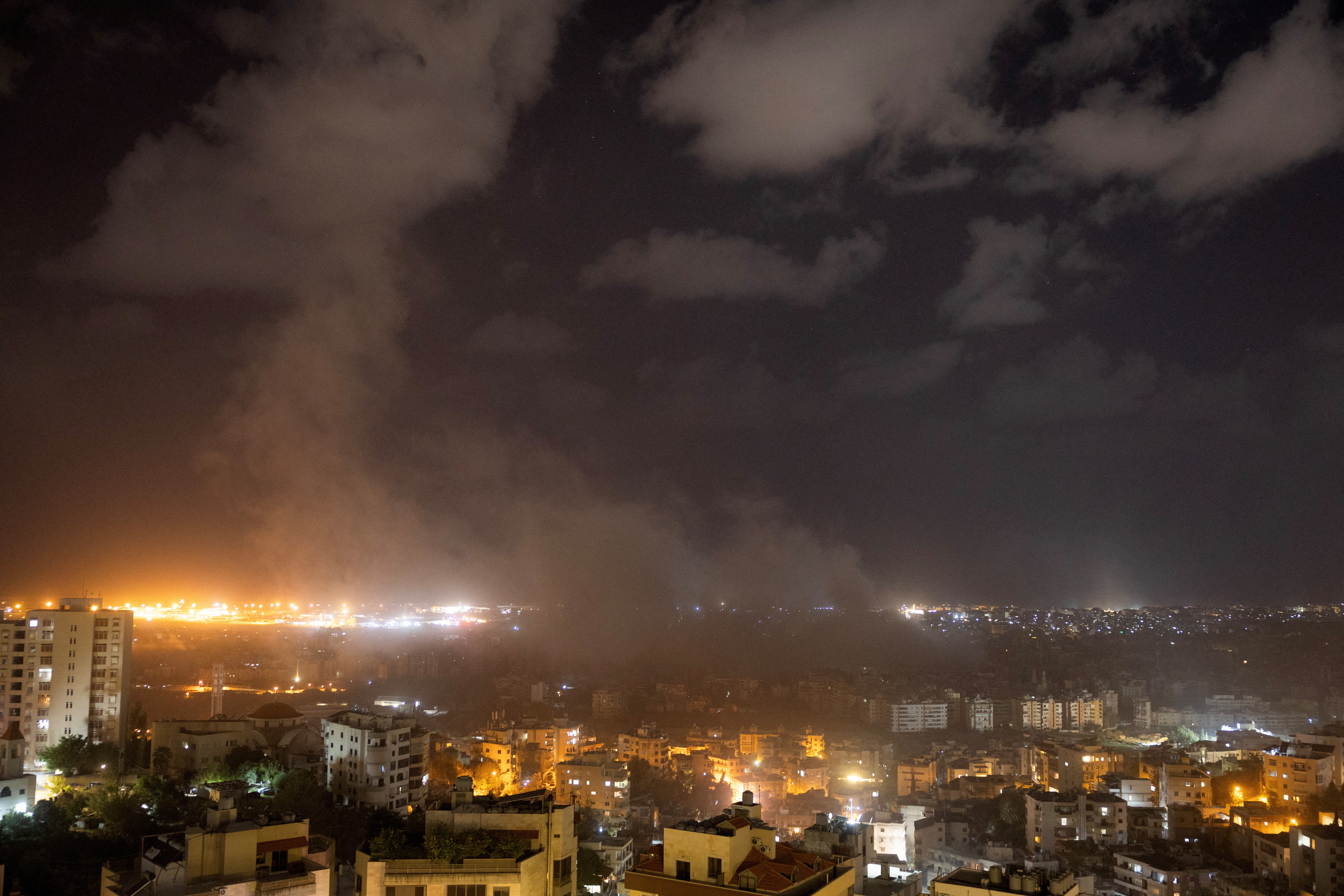 Smoke billows in Beirut's southern suburbs, after an Israeli strike