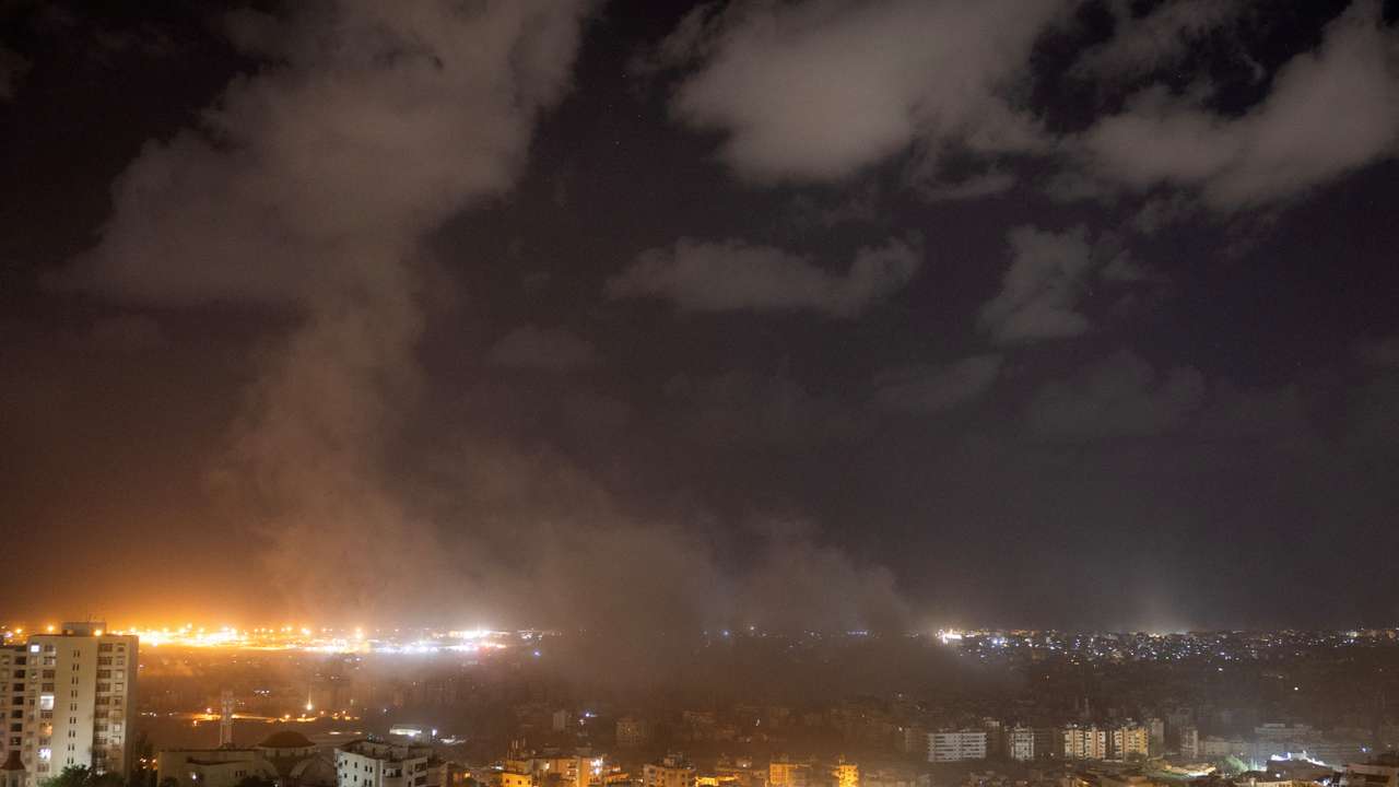 Smoke billows in Beirut's southern suburbs, after an Israeli strike