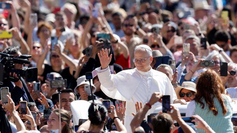 Pope Leo XIV holds the general audience in St. Peter's Square at the Vatican