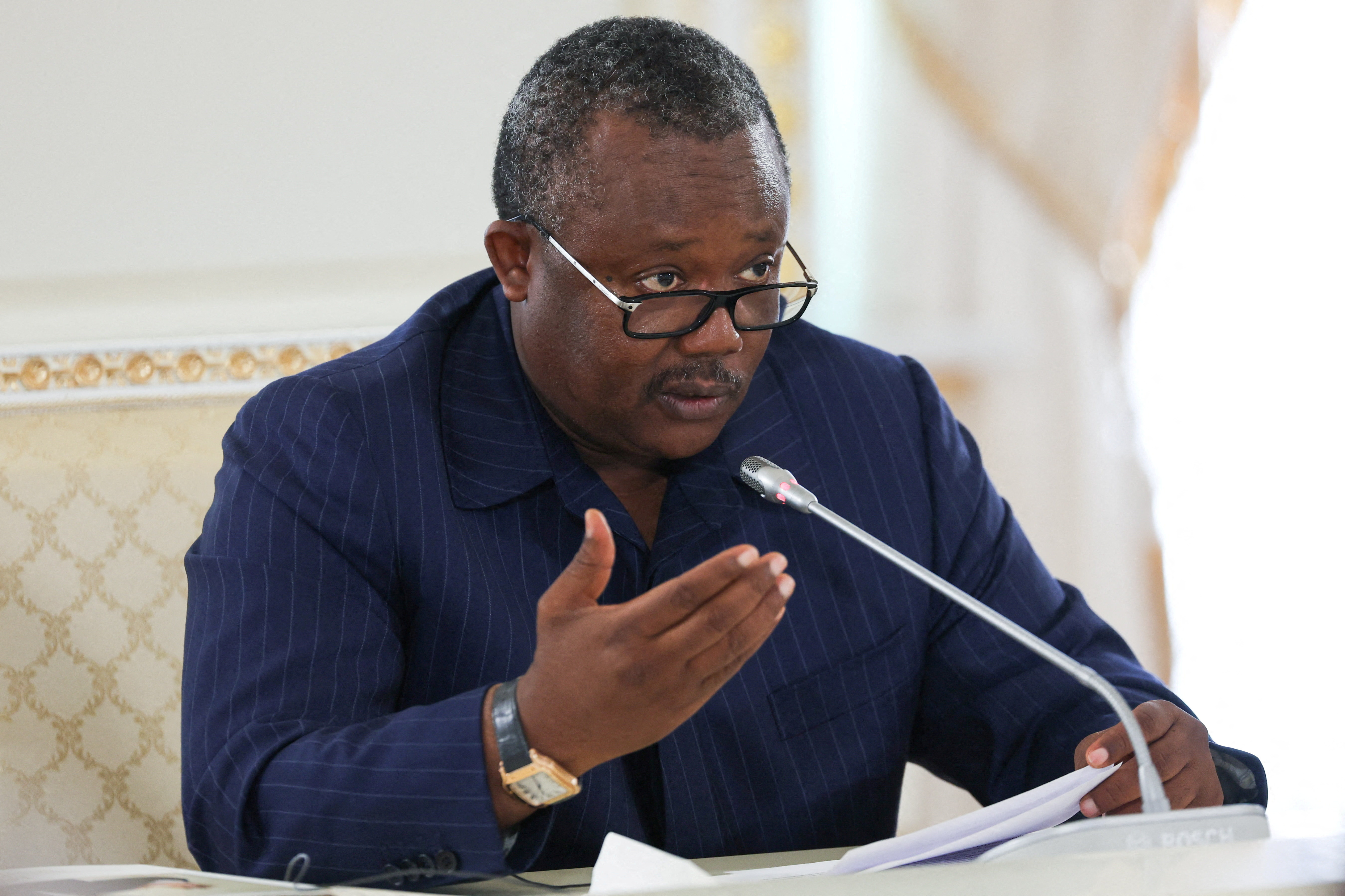 FILE PHOTO: Russia's President Vladimir Putin and Guinea Bissau's President Umaro Sissoco Embalo meet in St Petersburg