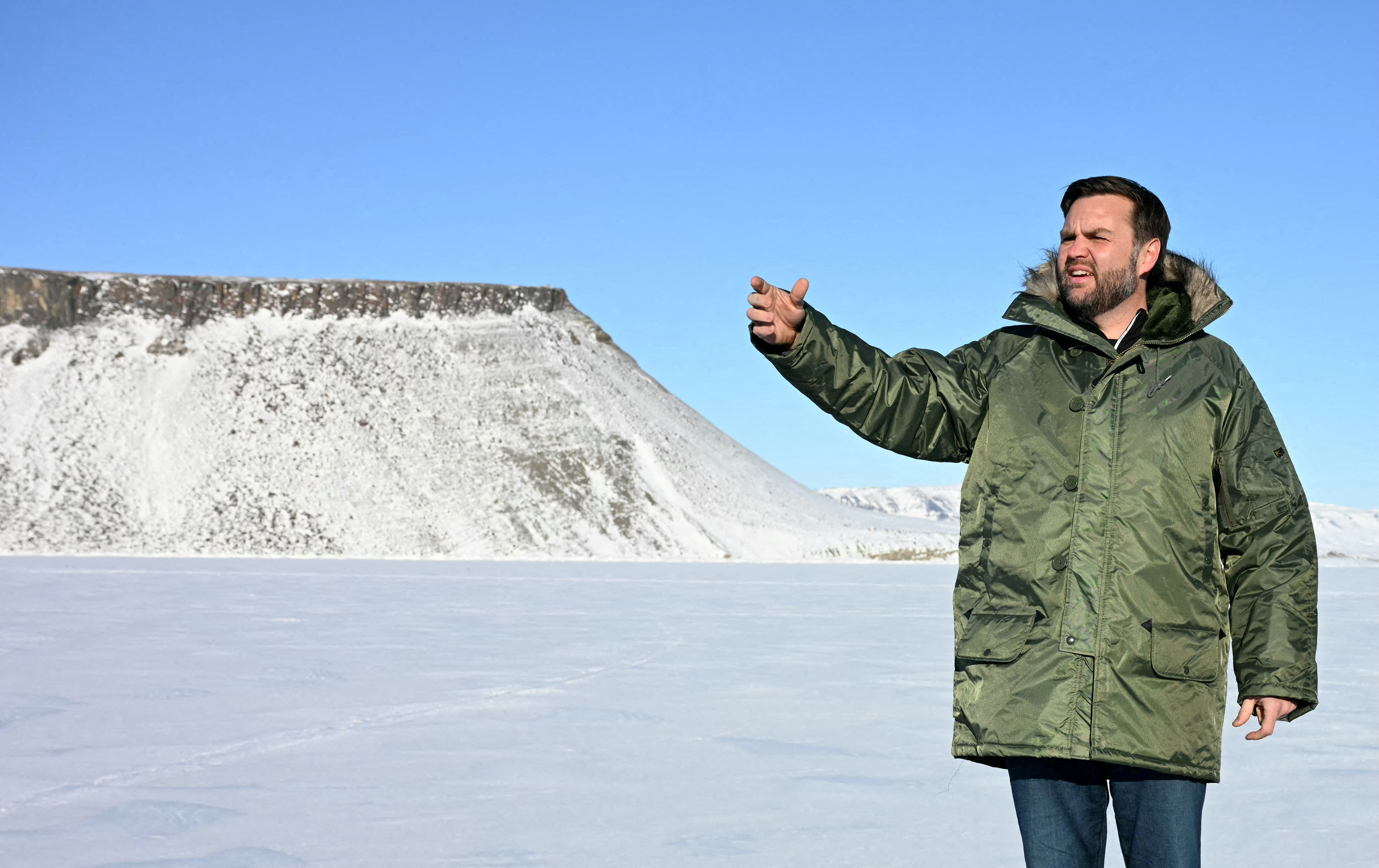 FILE PHOTO: U.S. Vice President JD Vance tours the U.S. military's Pituffik Space Base in Greenland