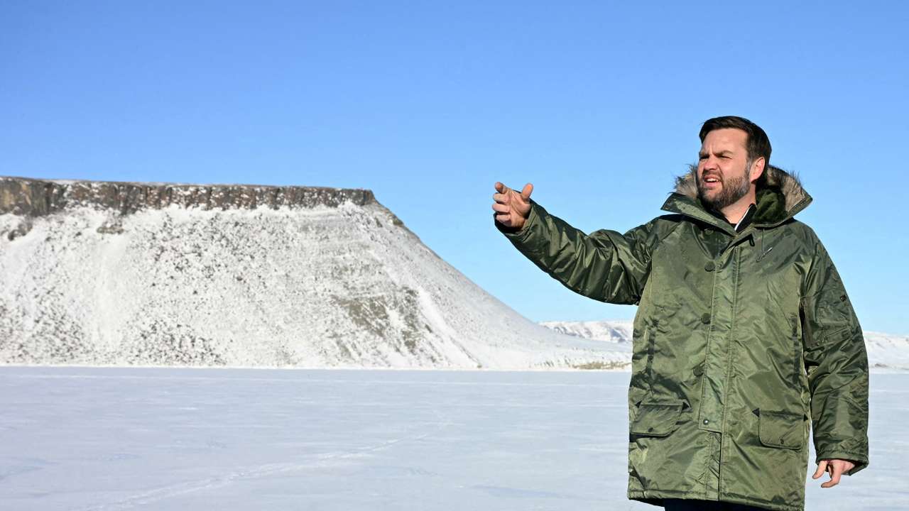 FILE PHOTO: U.S. Vice President JD Vance tours the U.S. military's Pituffik Space Base in Greenland