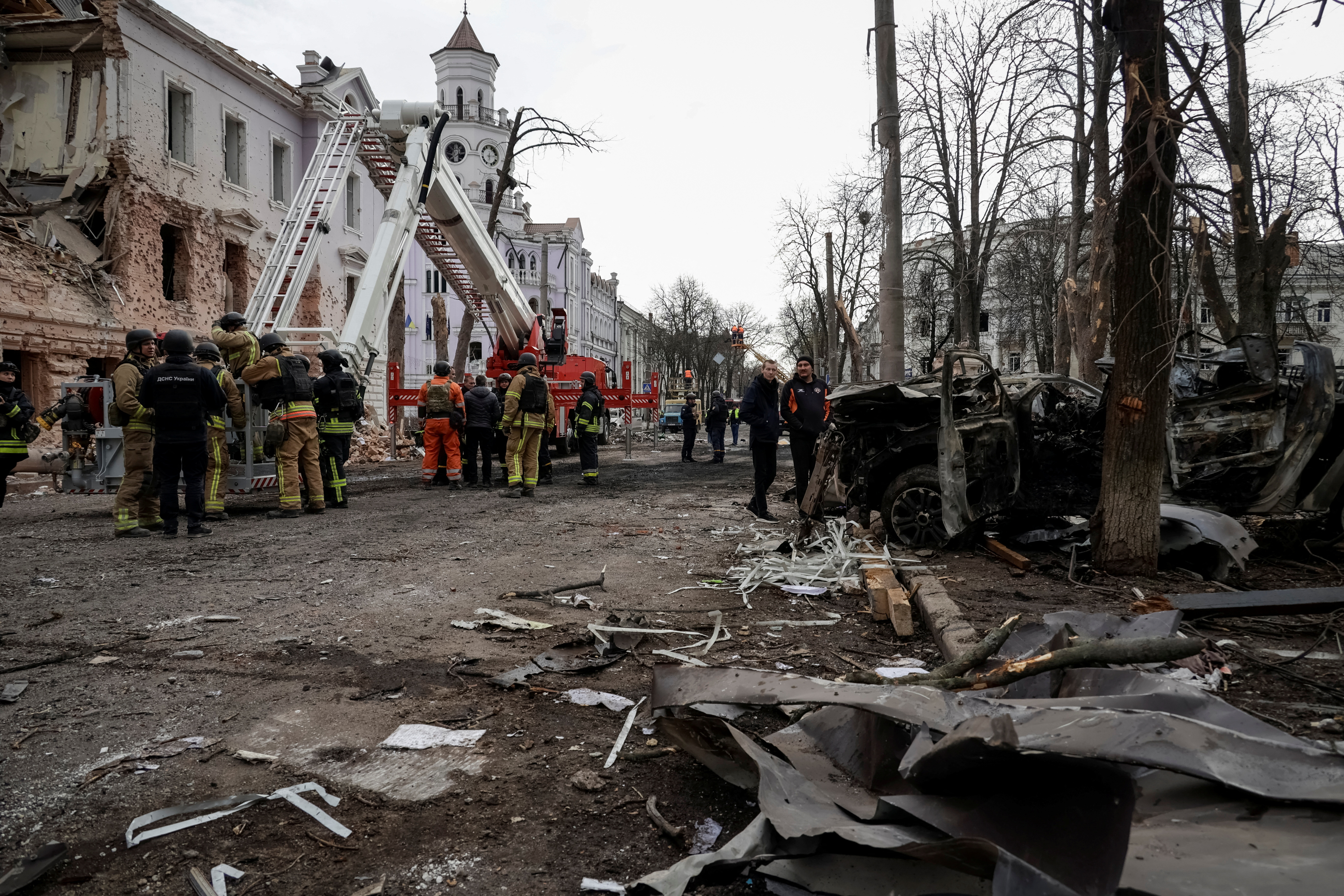 Aftermath of a Russian missile attack in Sumy