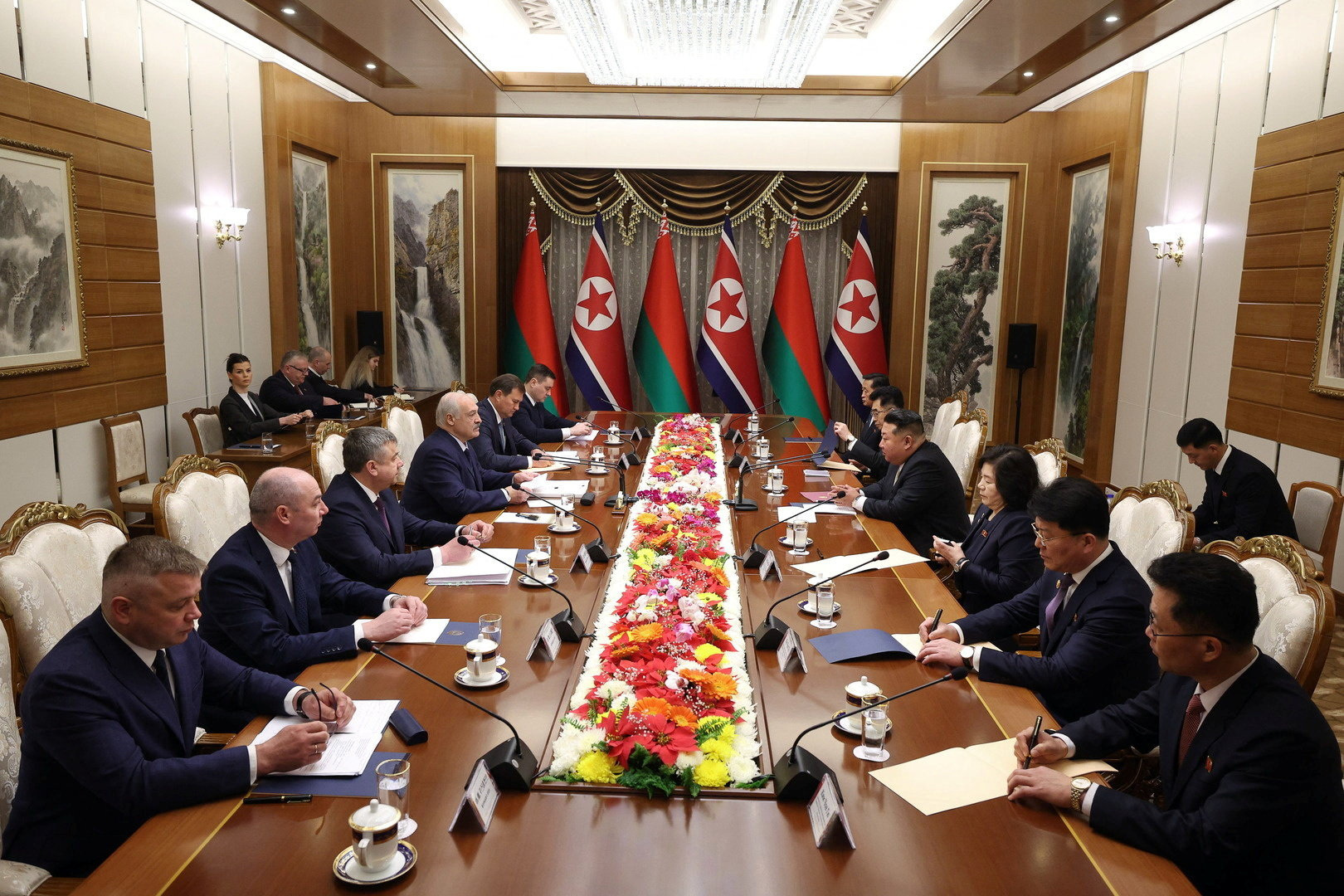 Belarusian President Alexander Lukashenko meets with North Korean leader Kim Jong Un in Pyongyang