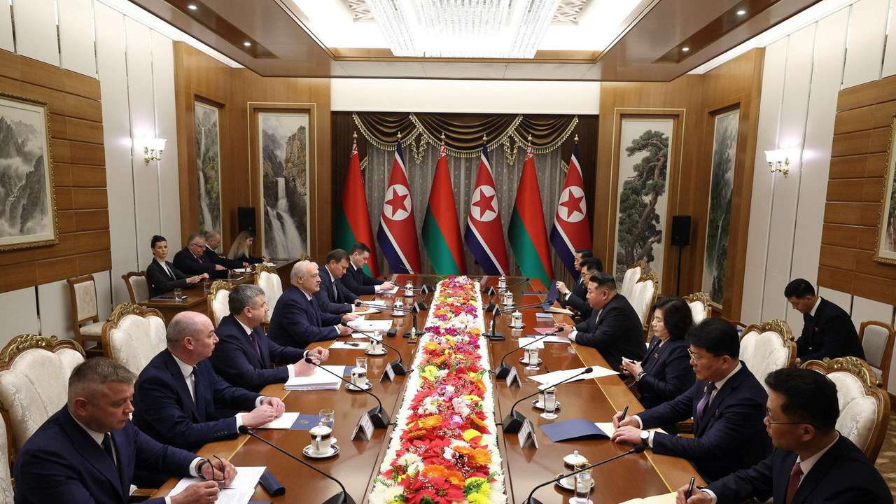 Belarusian President Alexander Lukashenko meets with North Korean leader Kim Jong Un in Pyongyang