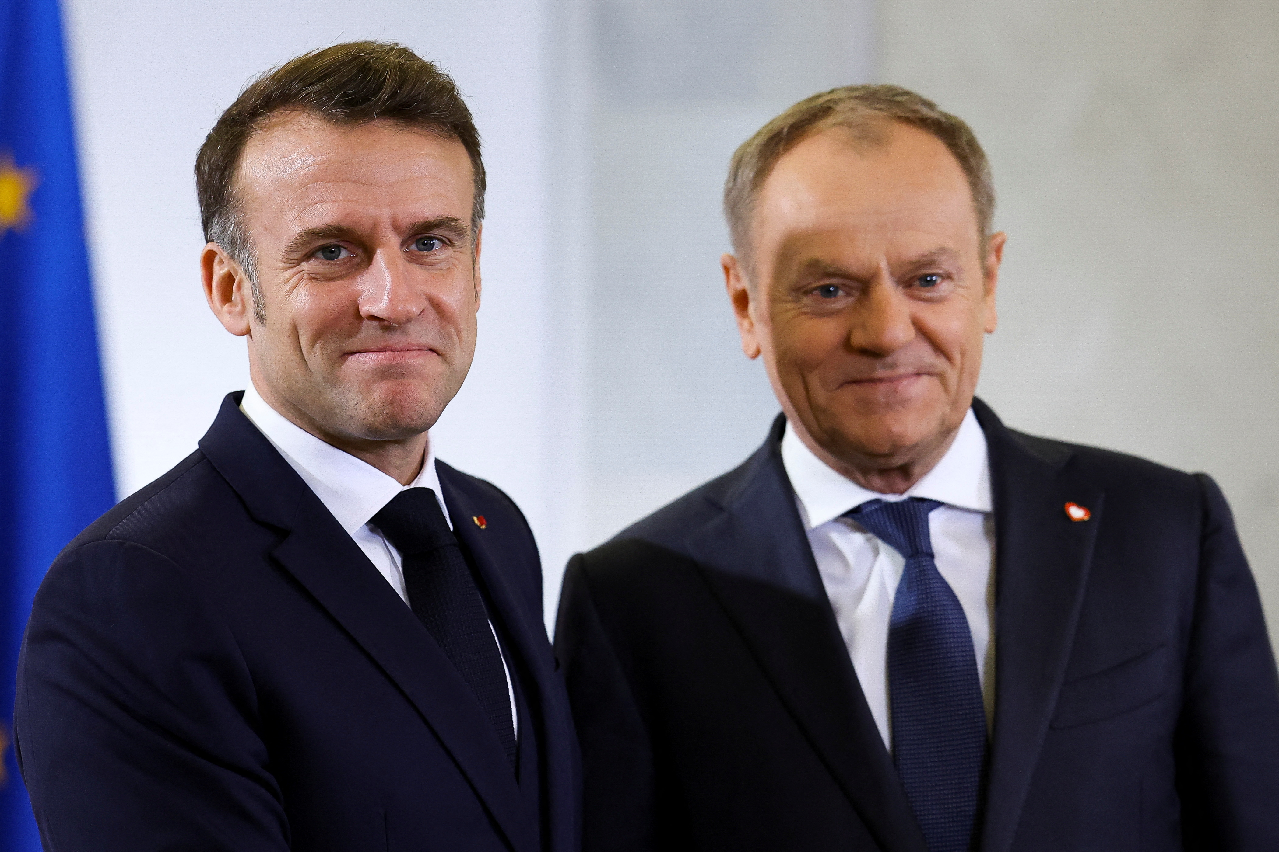 French President Macron visits Warsaw