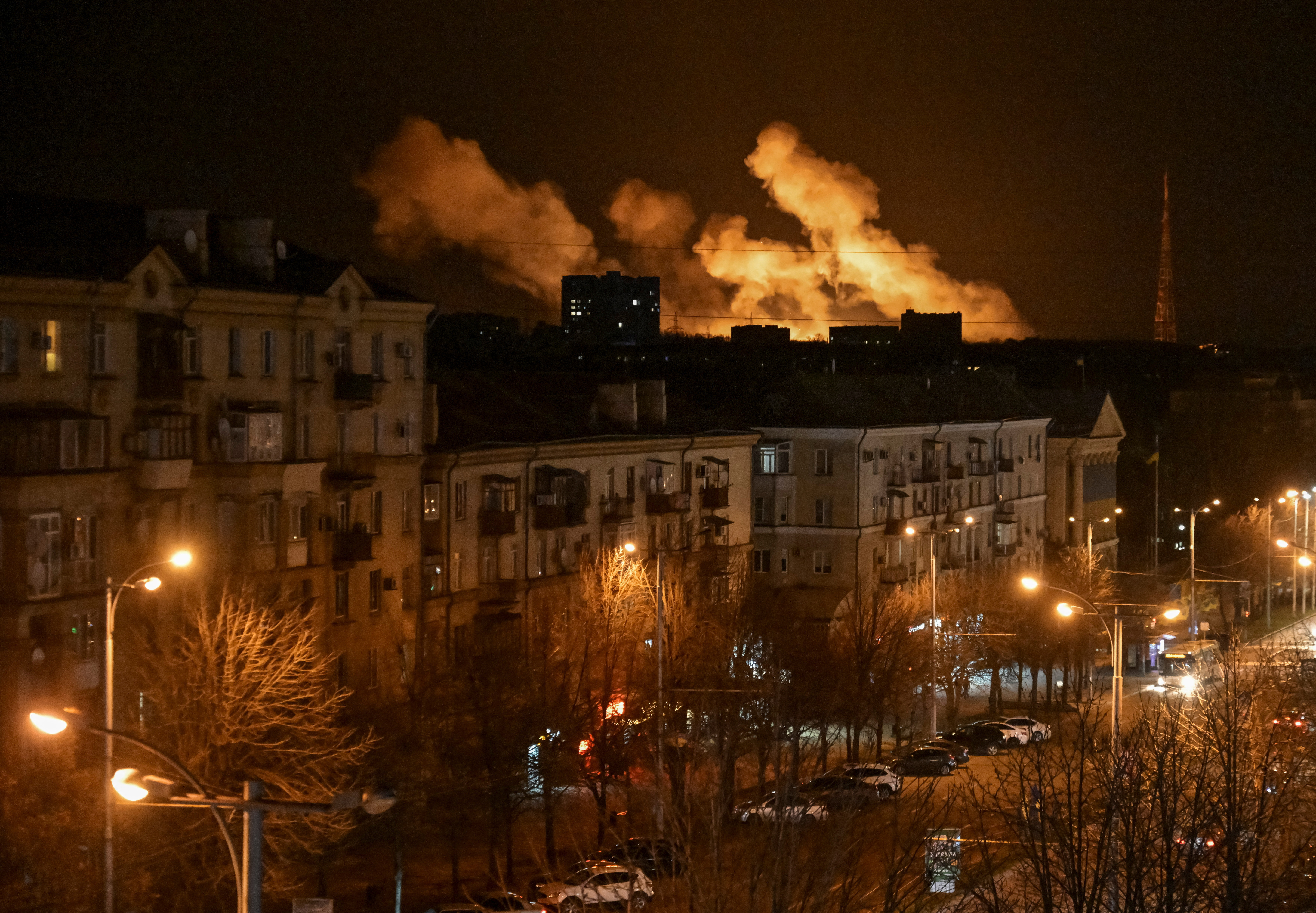 Aftermath of a Russian drone strike in Zaporizhzhia