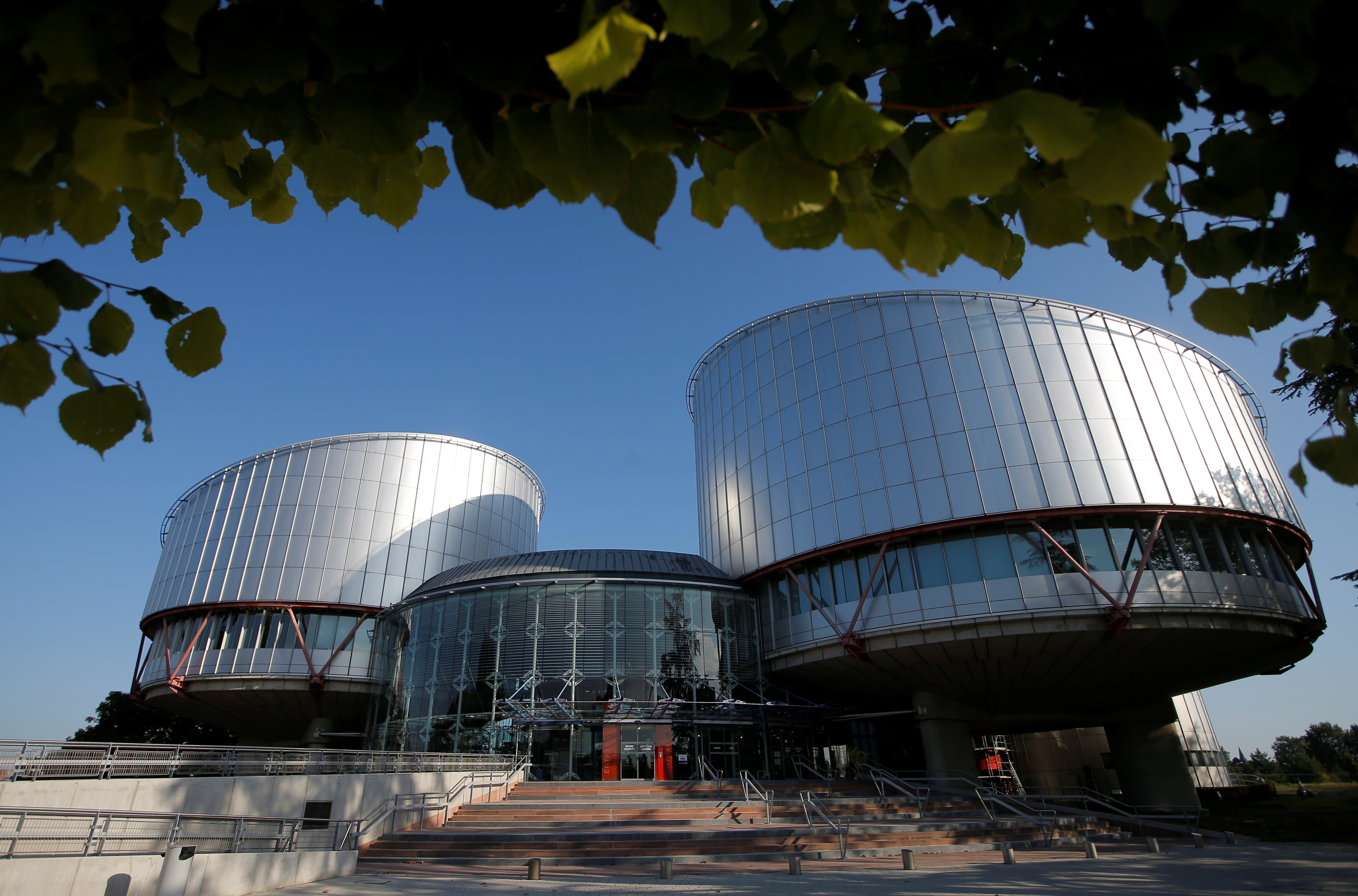 The building of the European Court of Human Rights is seen ahead of the start of a hearing in Strasbourg