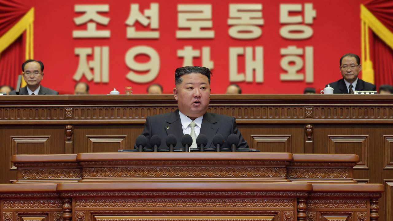North Korean leader Kim Jong Un speaks during the Ninth Congress of the Workers' Party of Korea (WPK) in Pyongyang