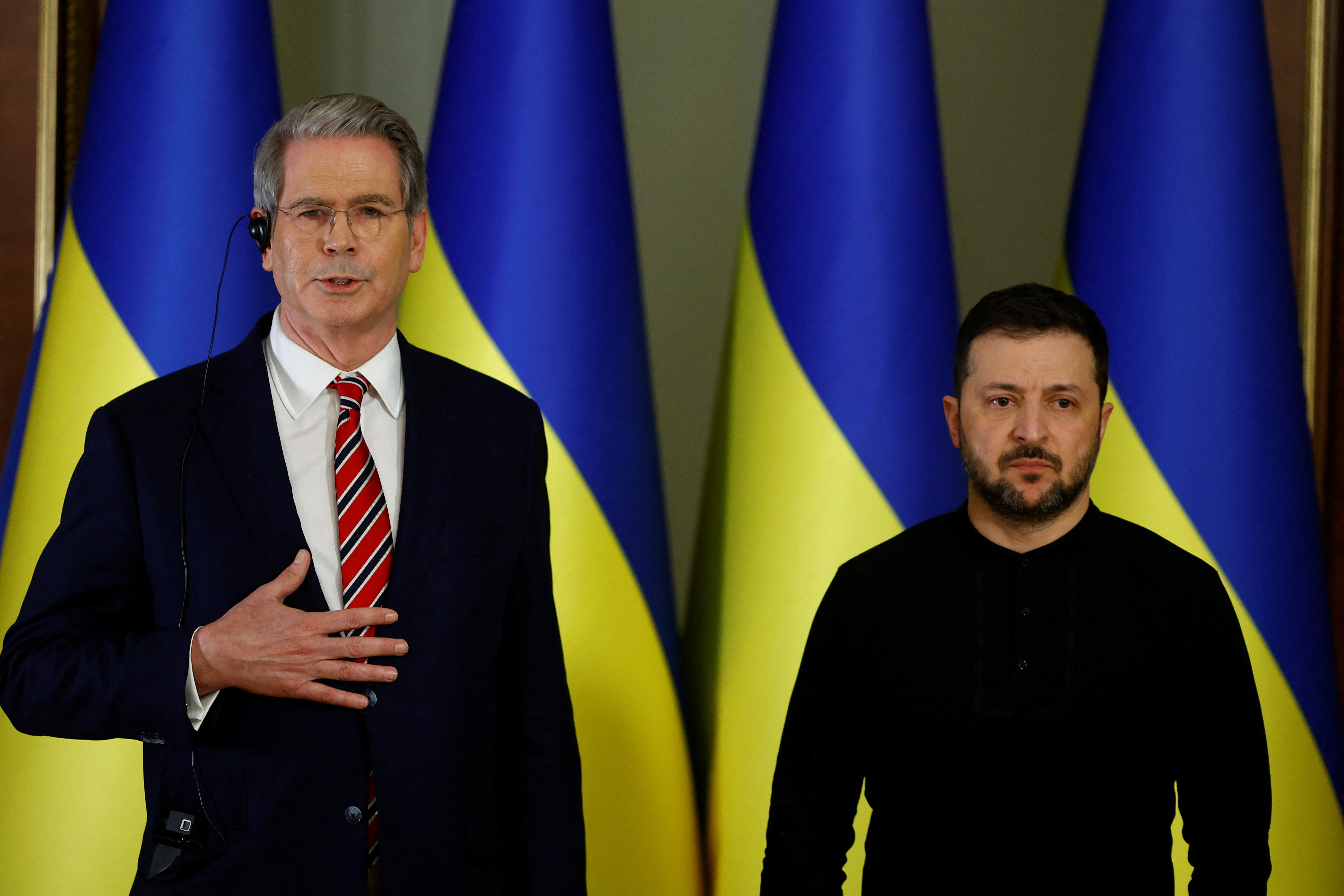 Ukraine's President Zelenskiy and U.S. Secretary of the Treasury Scott Bessent meet in Kyiv