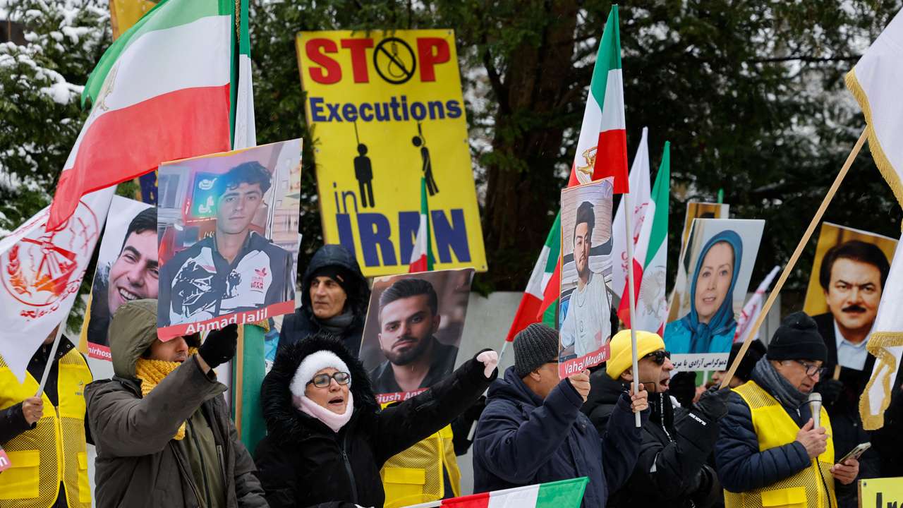 Iranian opposition group, the National Council of Resistance protest in Berlin