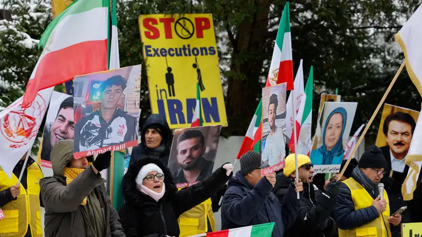Iranian opposition group, the National Council of Resistance protest in Berlin