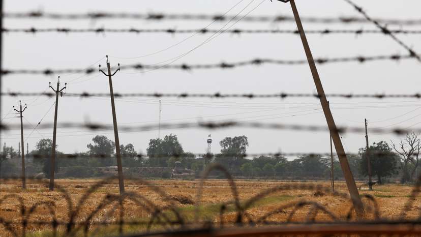 FILE PHOTO: A Pakistan flag is seen on Pakistan Rangers Post near the Attari-Wagah border crossing near Amritsar