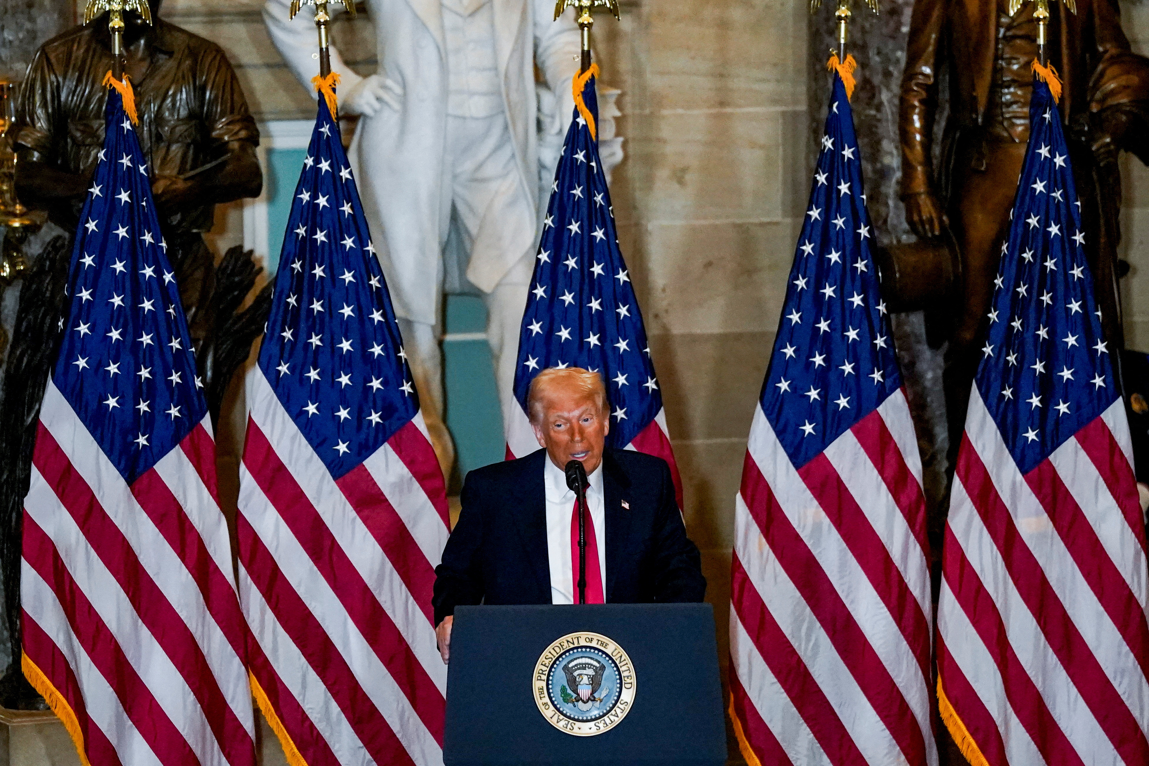 U.S. President Trump attends the annual National Prayer Breakfast at the U.S. Capitol