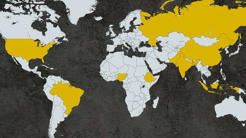 Here’s a look at the 10 most populous countries in the world, showing where the majority of huma