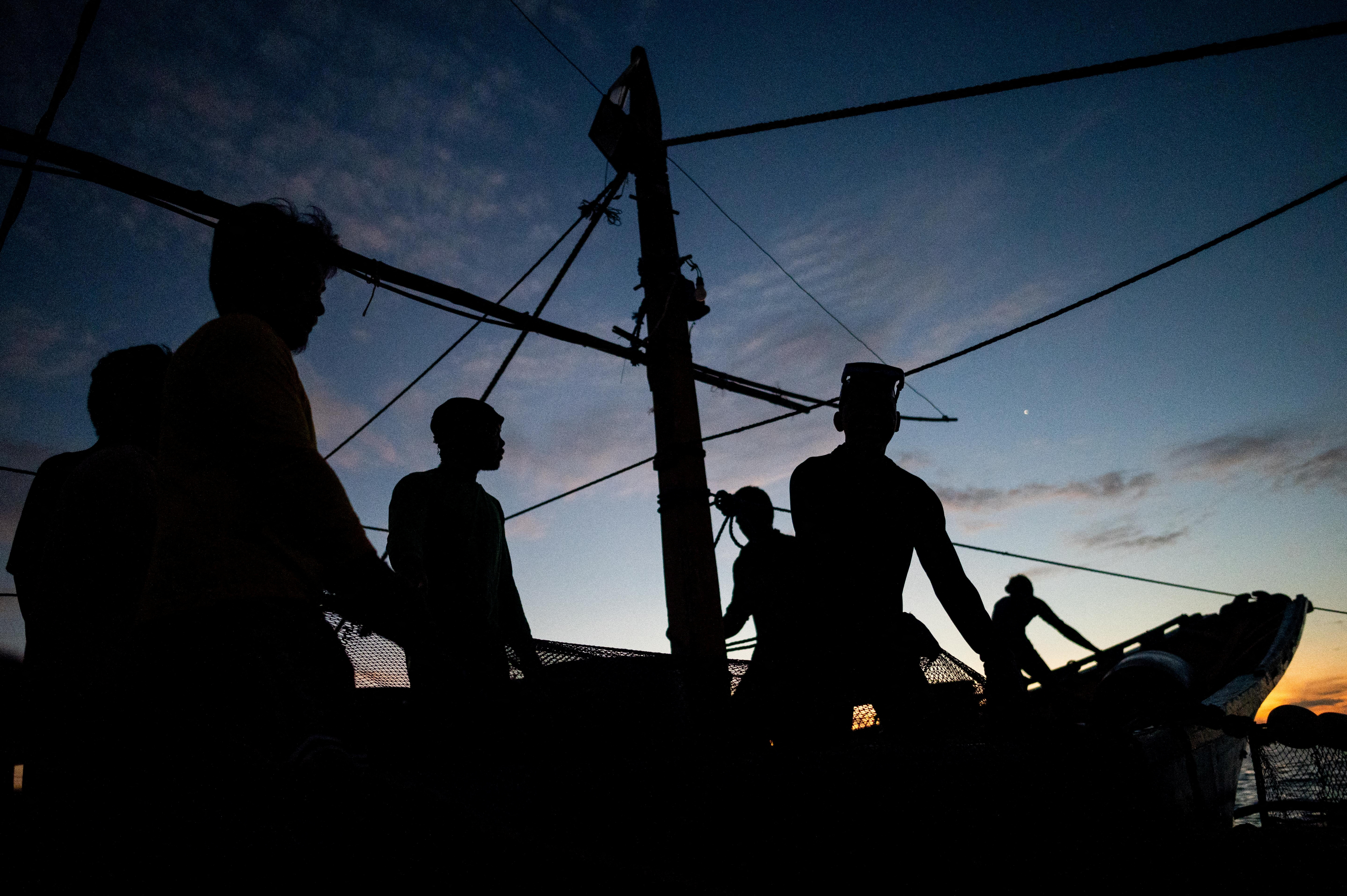 Filipino fishermen in Masinloc, Zambales