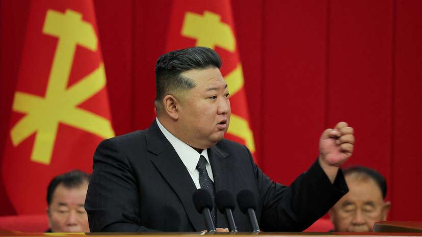 North Korean leader Kim Jong Un attends the 12th Plenary Session of the 8th Central Committee of the Workers' Party of Korea, in Pyongyang