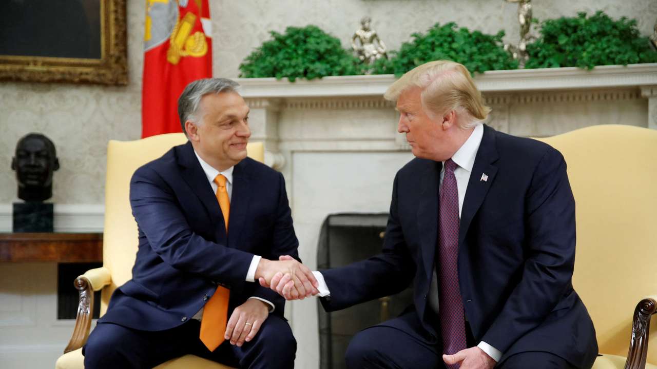FILE PHOTO: U.S. President Trump meets with Hungary's Prime Minister Orban at the White House in Washington
