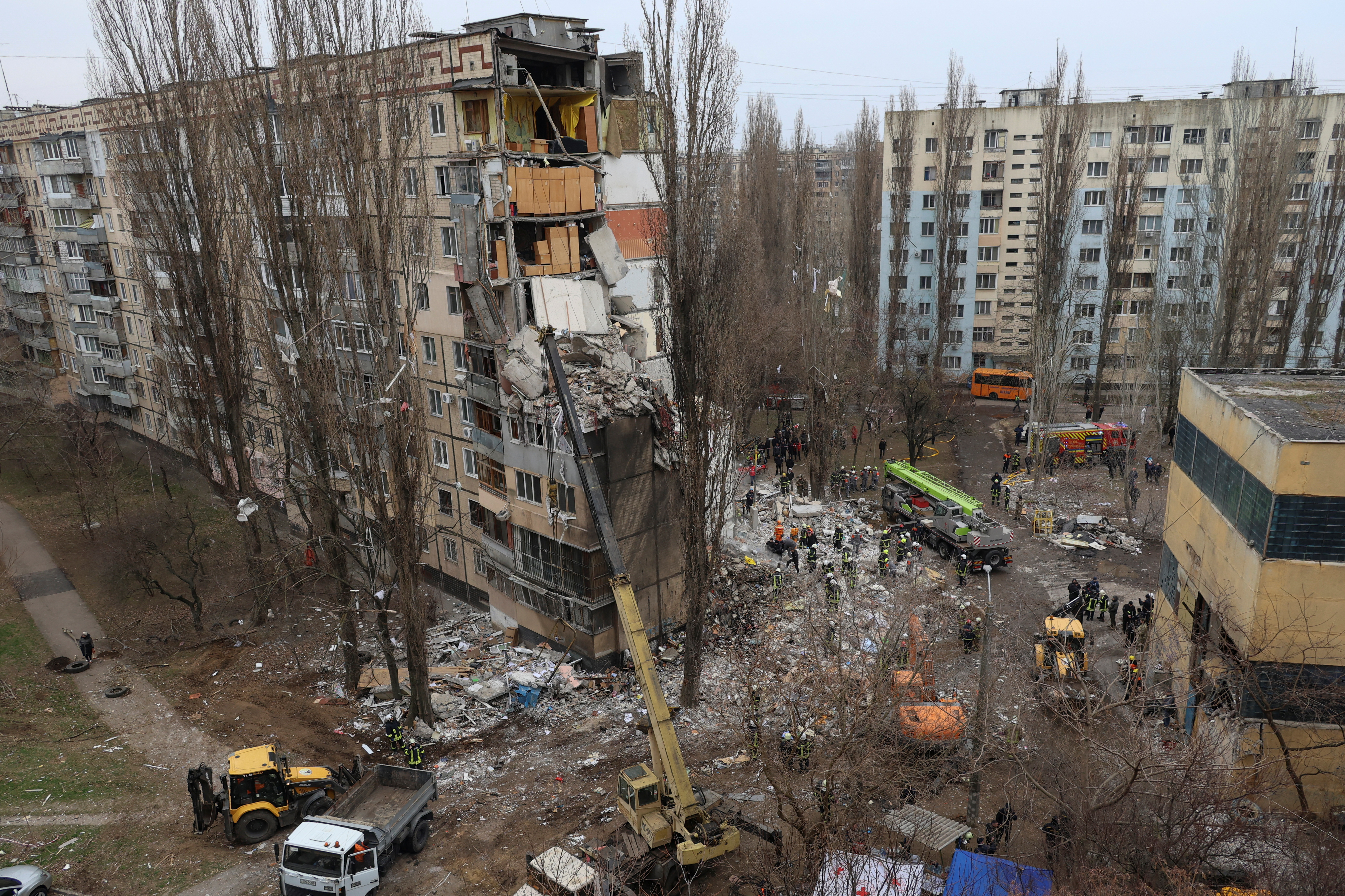Aftermath of a Russian drone attack in Odesa