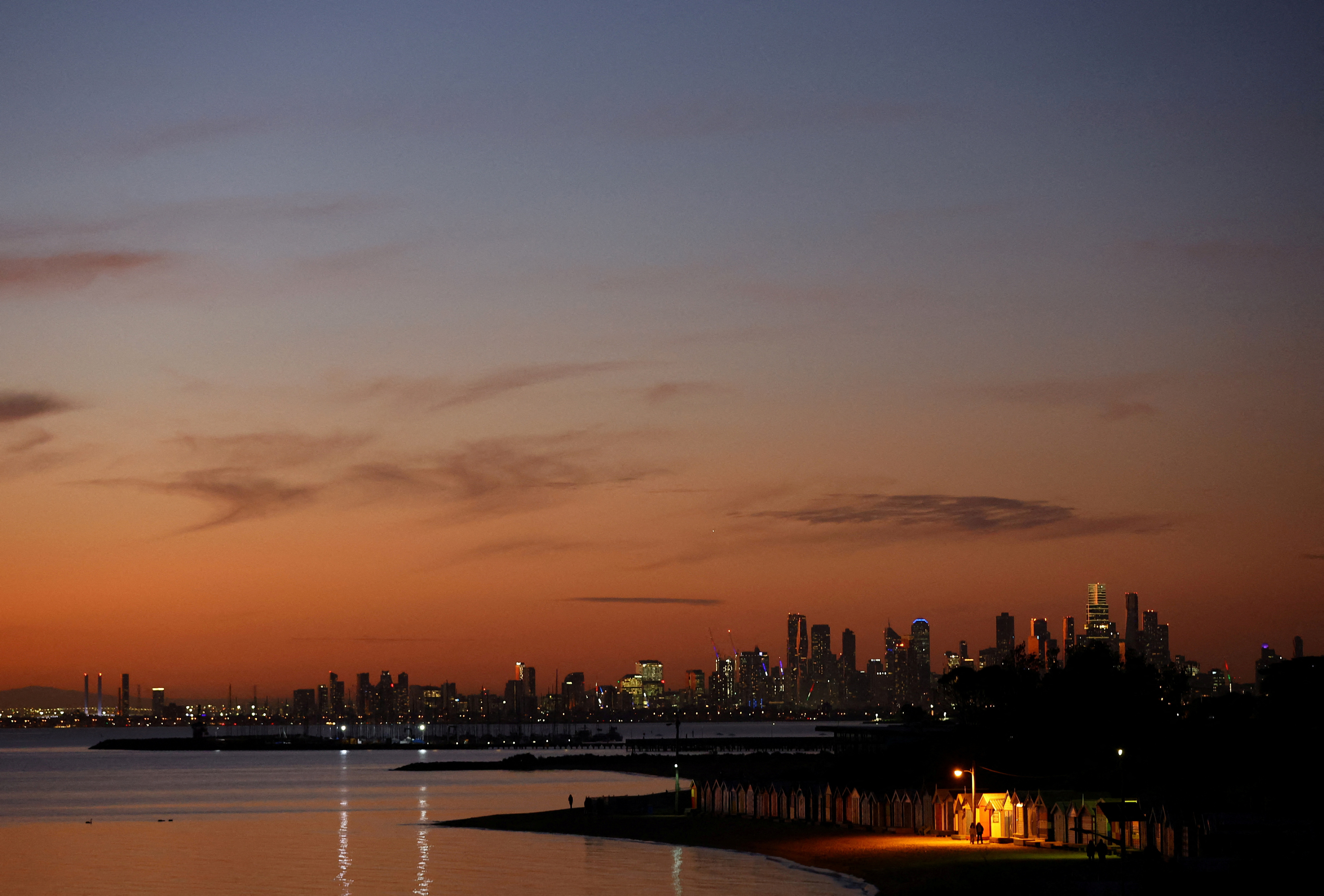FILE PHOTO: The skyline is seen during sunset in Melbourne