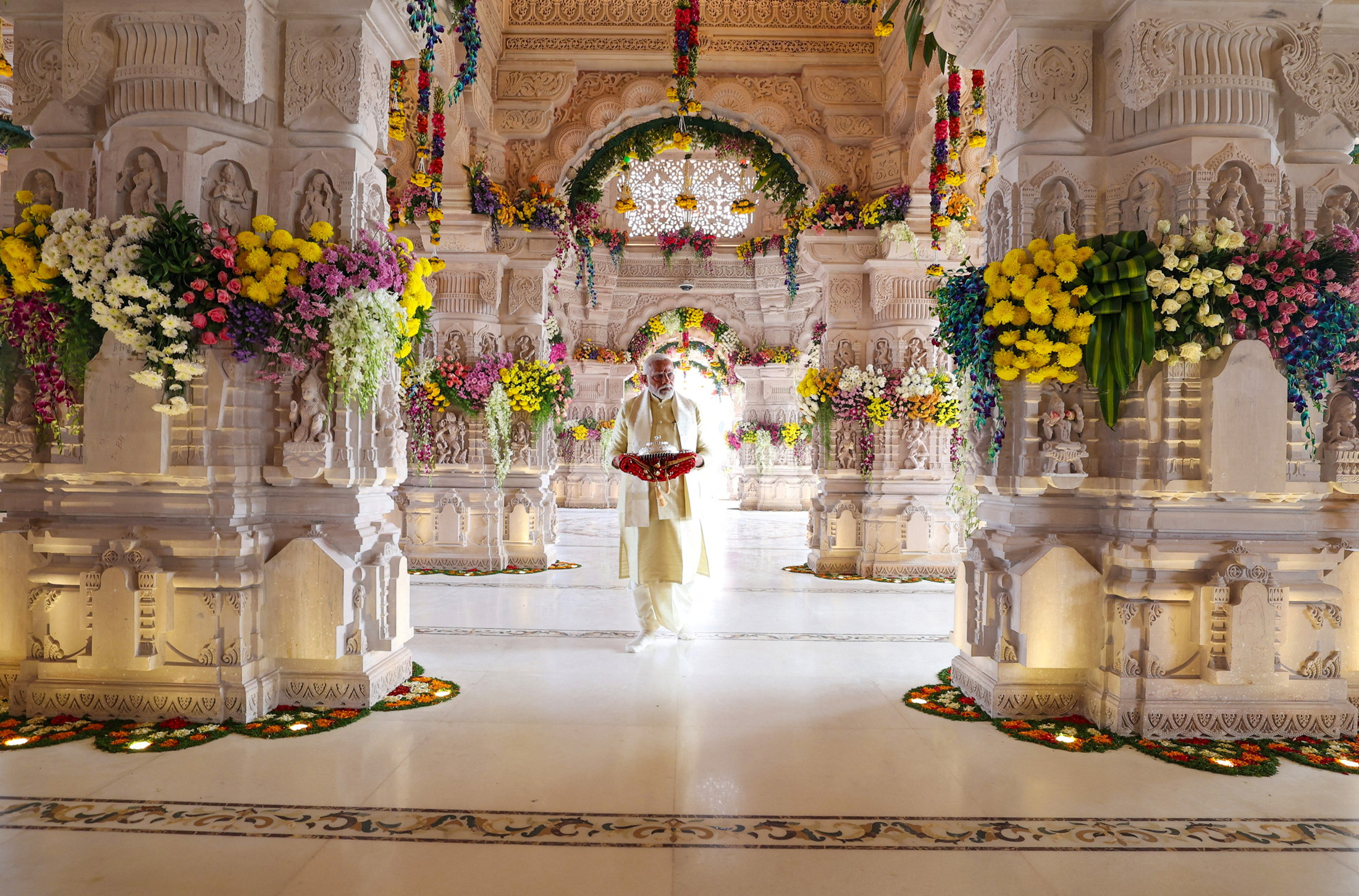 India's Prime Minister Narendra Modi attends the opening of the grand temple of the Hindu god Lord Ram in Ayodhya