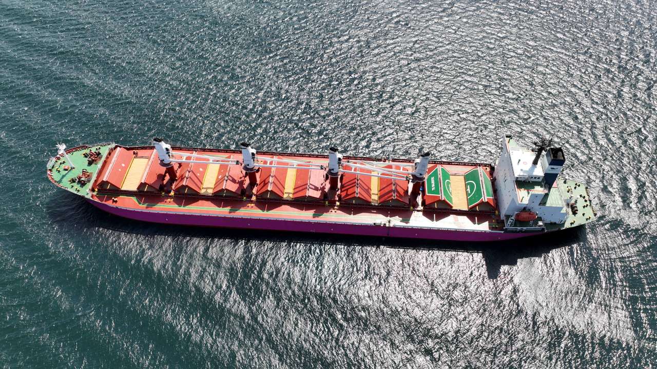 TK Majestic, carrying grain under UN's Black Sea Grain Initiative, waits in the southern anchorage of Istanbul