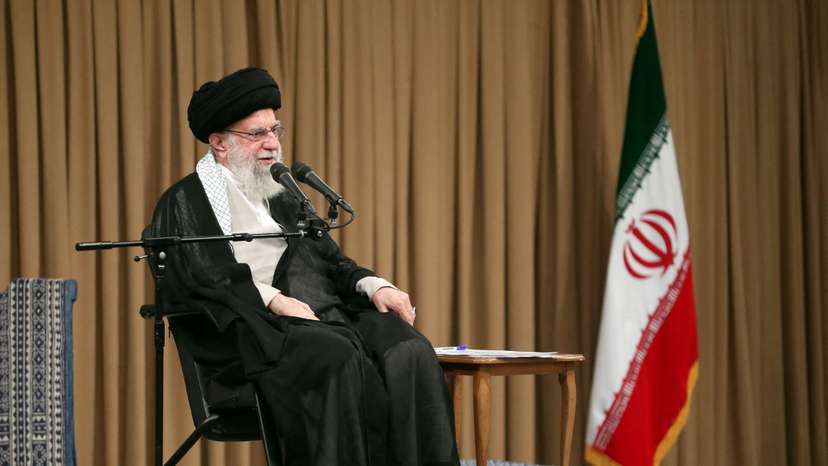 Iran's Supreme Leader Ayatollah Ali Khamenei speaks during a meeting in Tehran