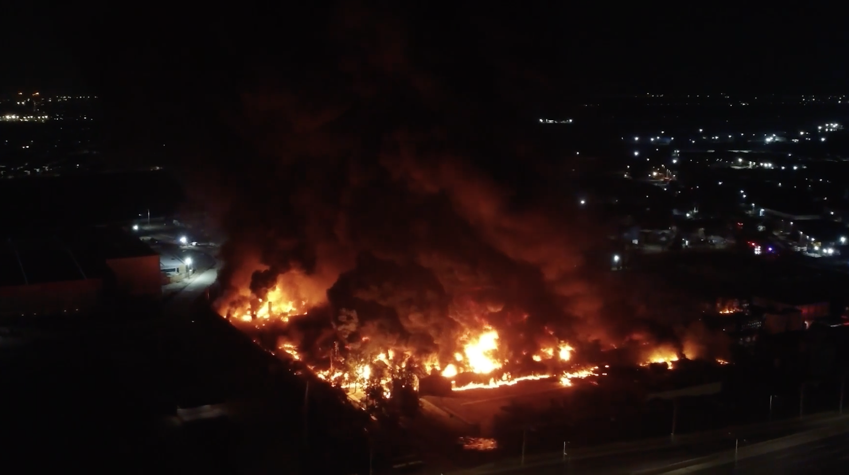 chemical plant blaze in Chile