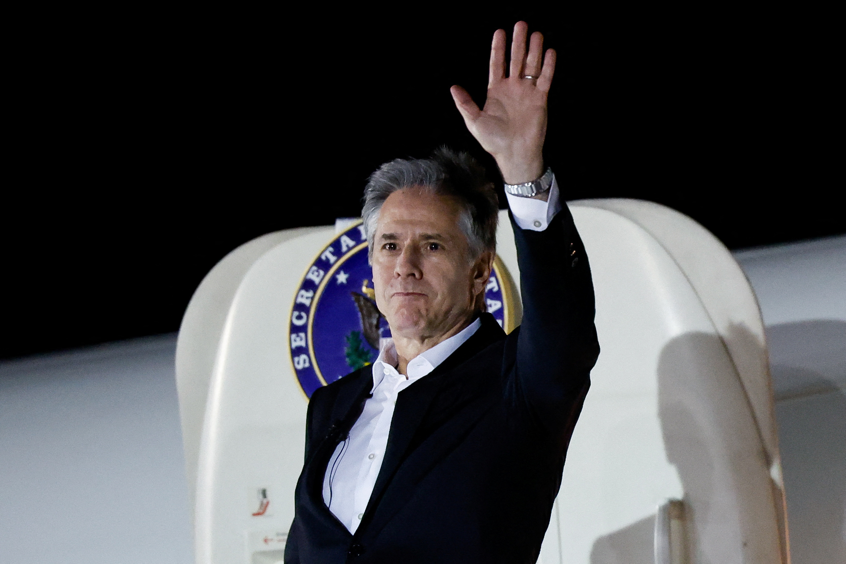 U.S. Secretary of State Blinken departs Crete