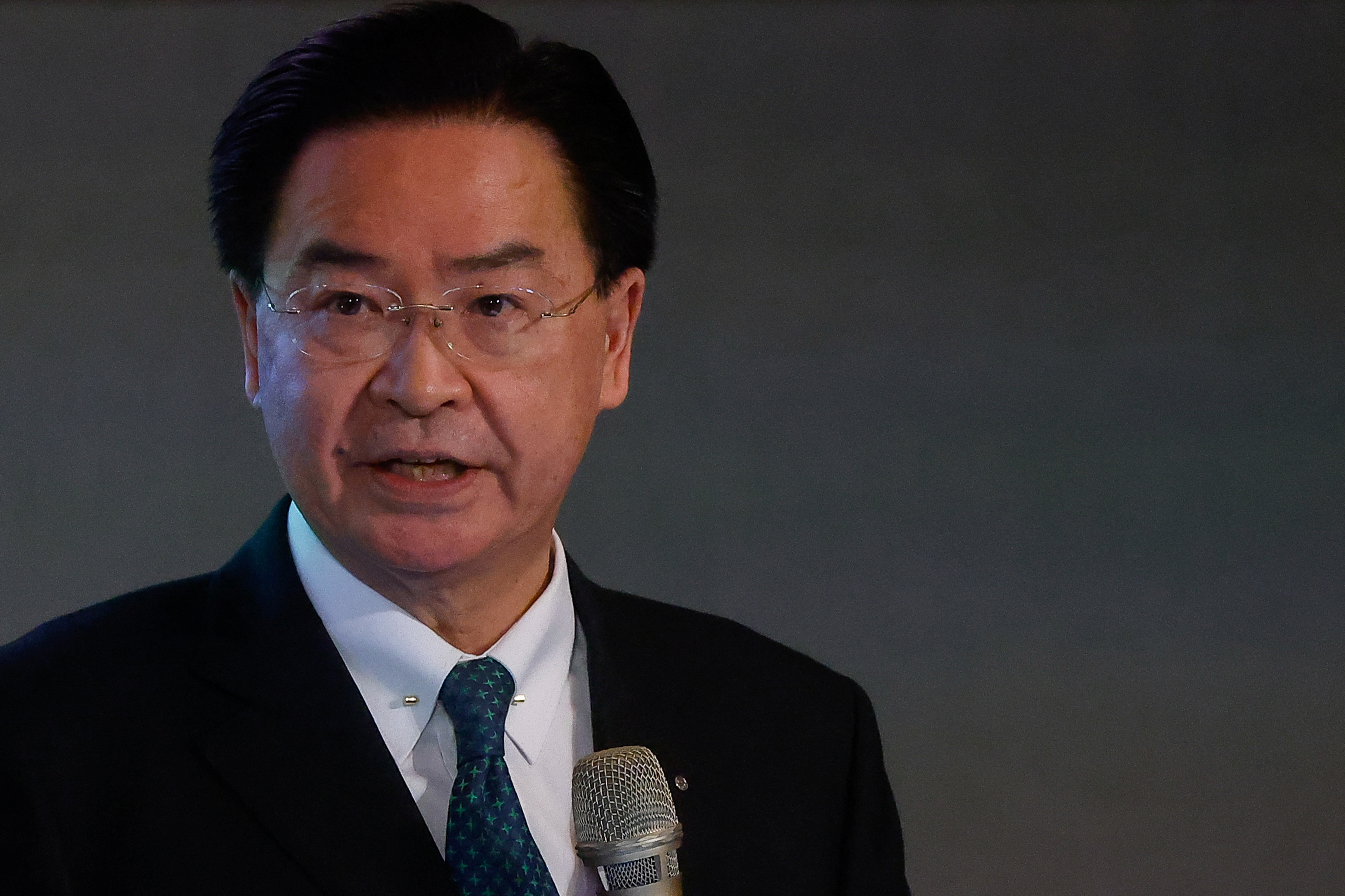 Taiwan Foreign Minister Joseph Wu speaks at a news conference in Taipei