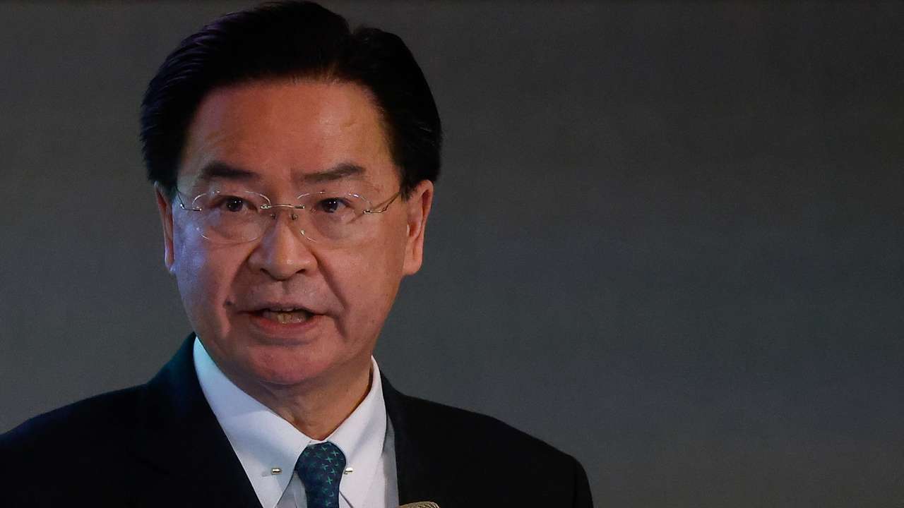 Taiwan Foreign Minister Joseph Wu speaks at a news conference in Taipei