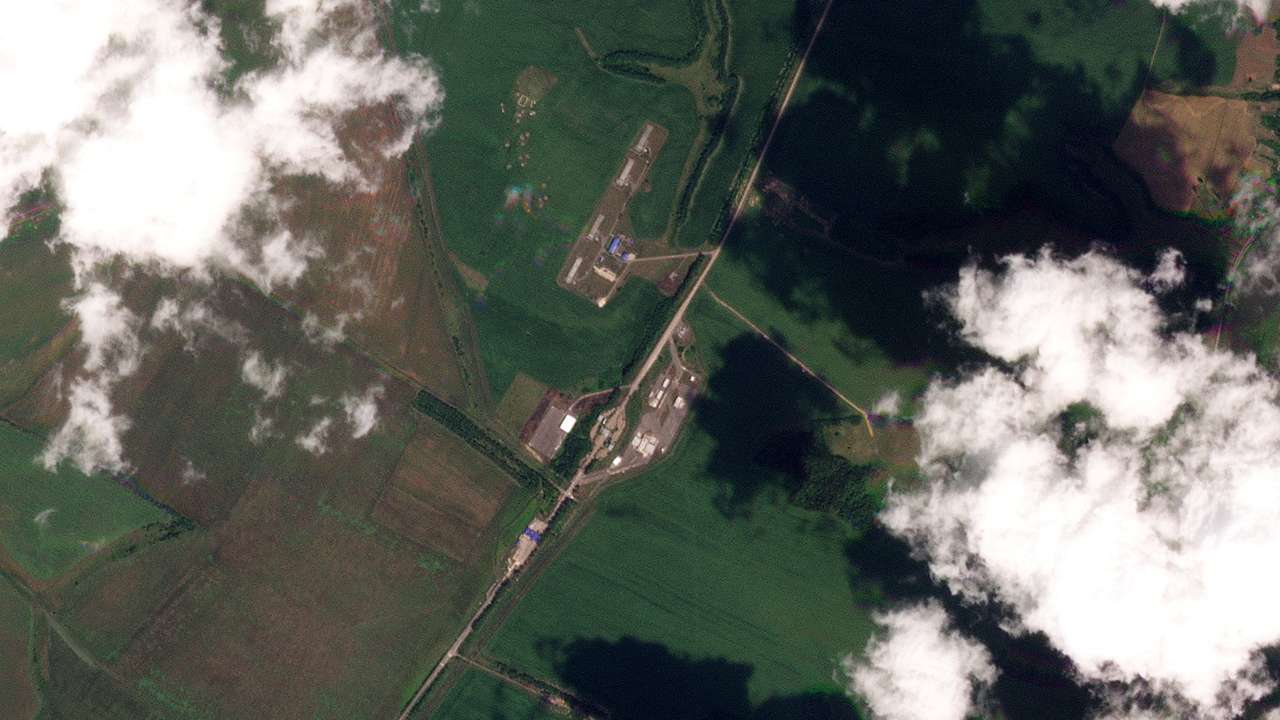 Satellite image shows Sudzha border crossing in Oleshnya, Kursk Region