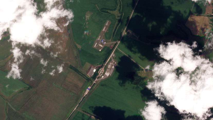 Satellite image shows Sudzha border crossing in Oleshnya, Kursk Region