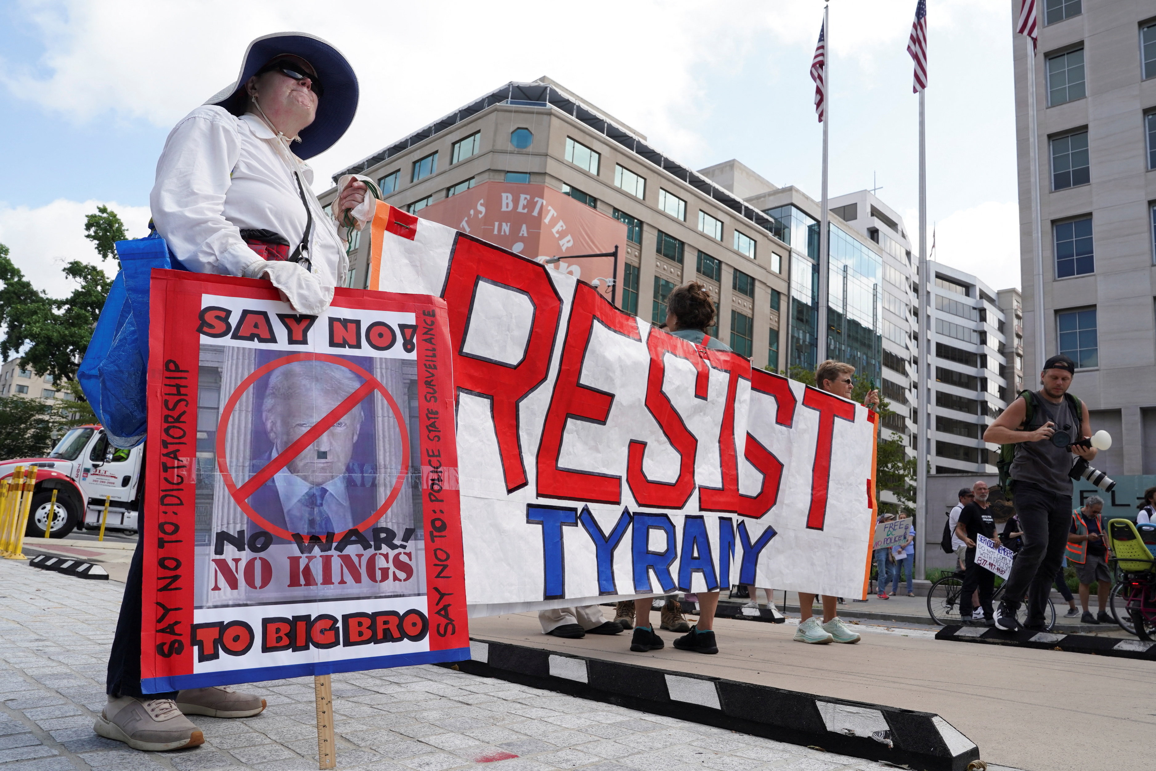 Protest following U.S. President Trump's announcement in Washington D.C.