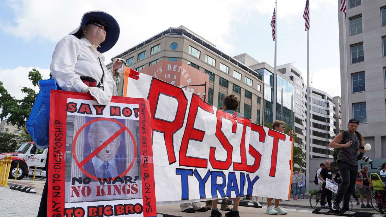 Protest following U.S. President Trump's announcement in Washington D.C.