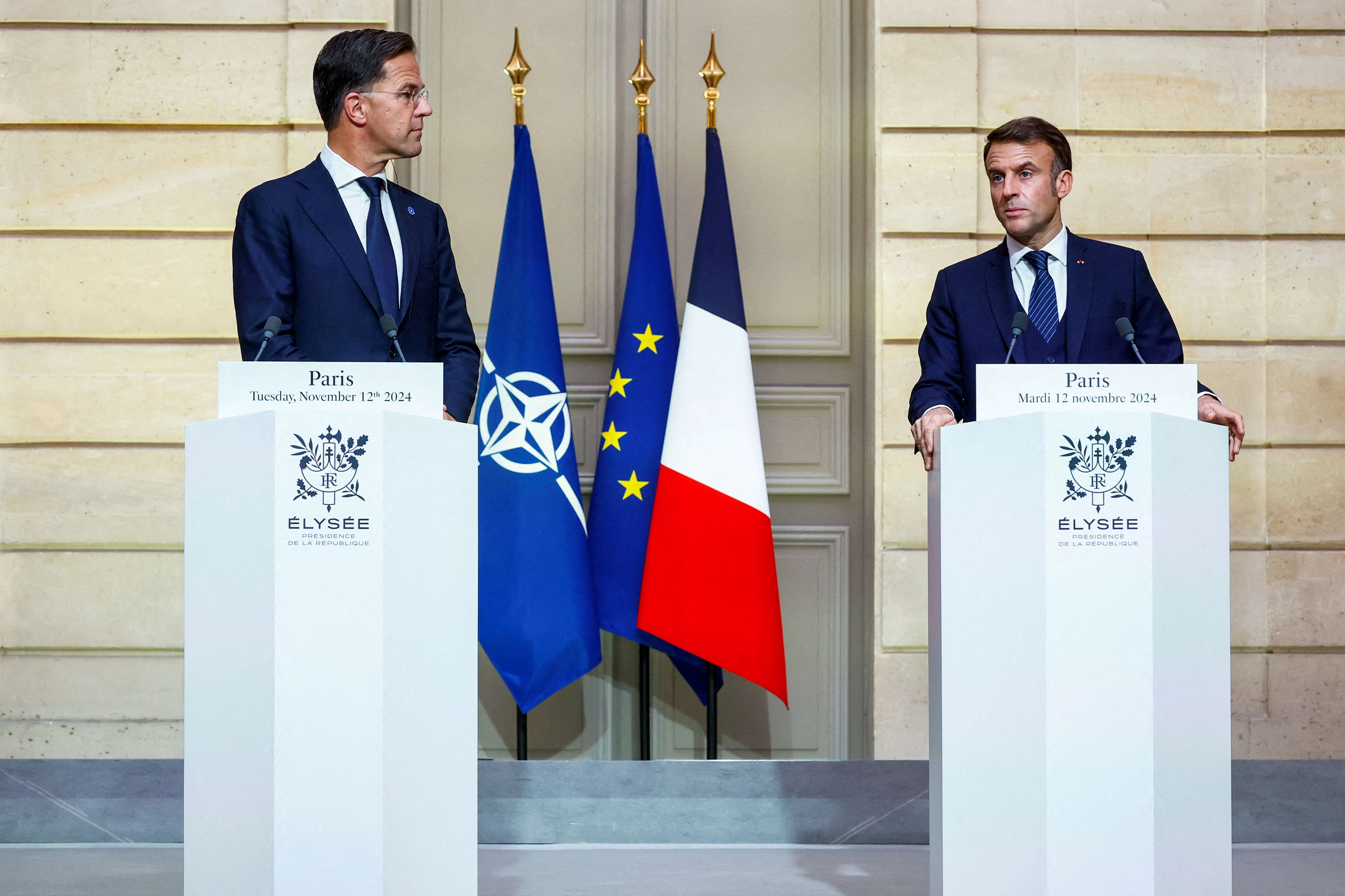 NATO Secretary General Rutte meets with French President Macron, in Paris