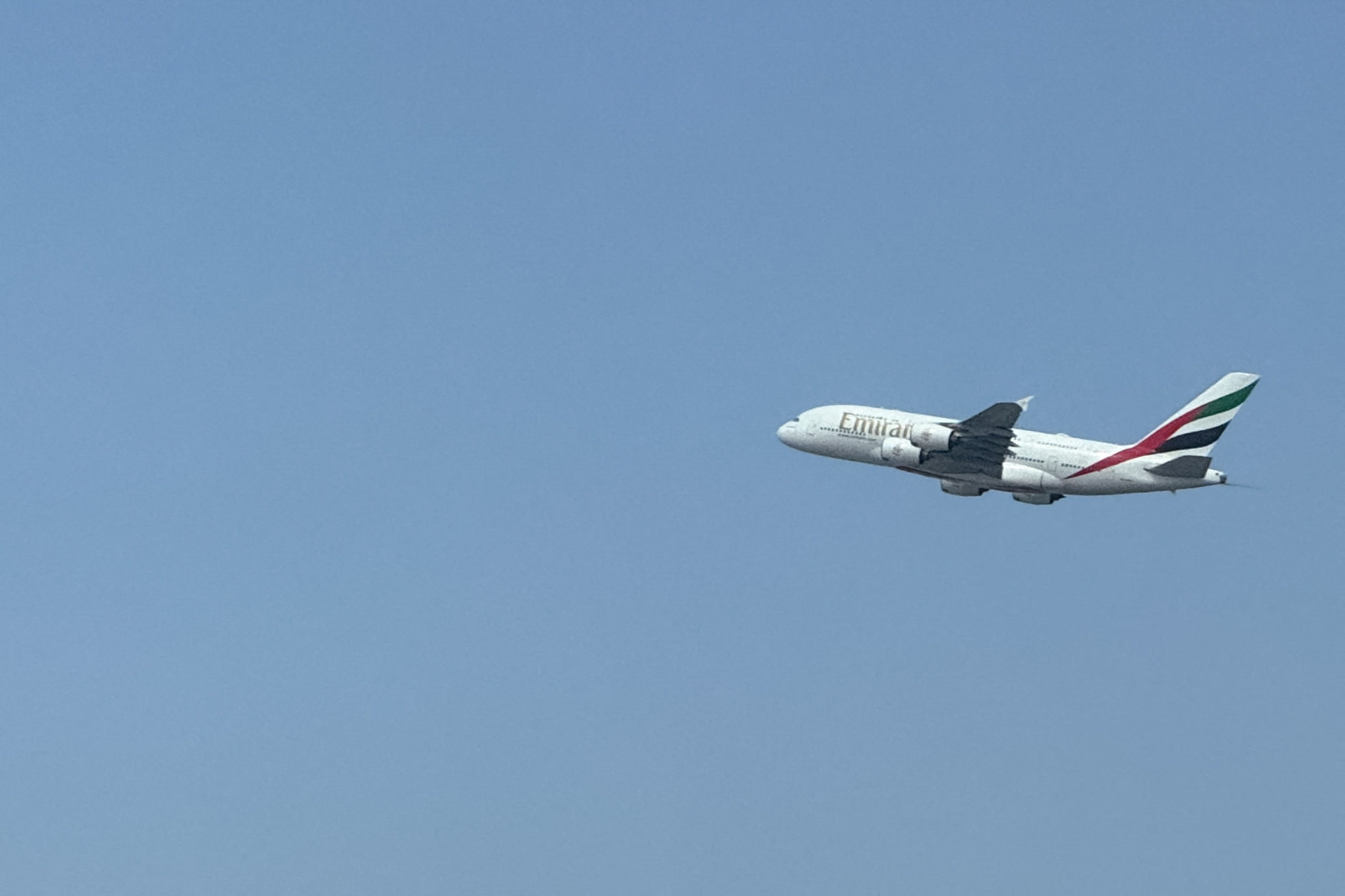 An Emirates flight takes off from Dubai International Airport, amid the U.S.-Israeli conflict with Iran, in Dubai