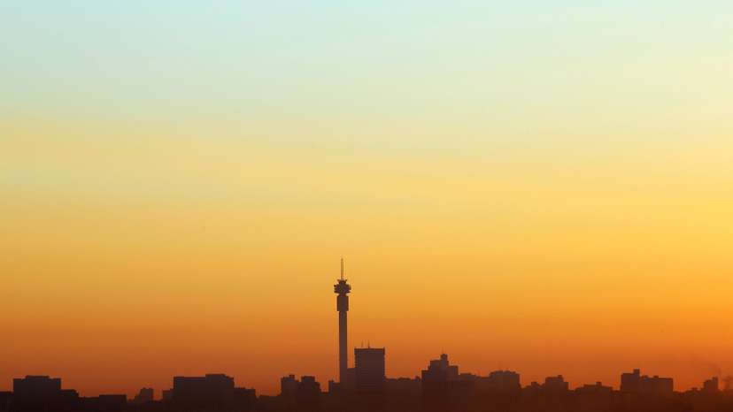 The Hillbrow Tower, an iconic tower used to identify the Johannesburg skyline, is seen as the sun rises, in Johannesburg