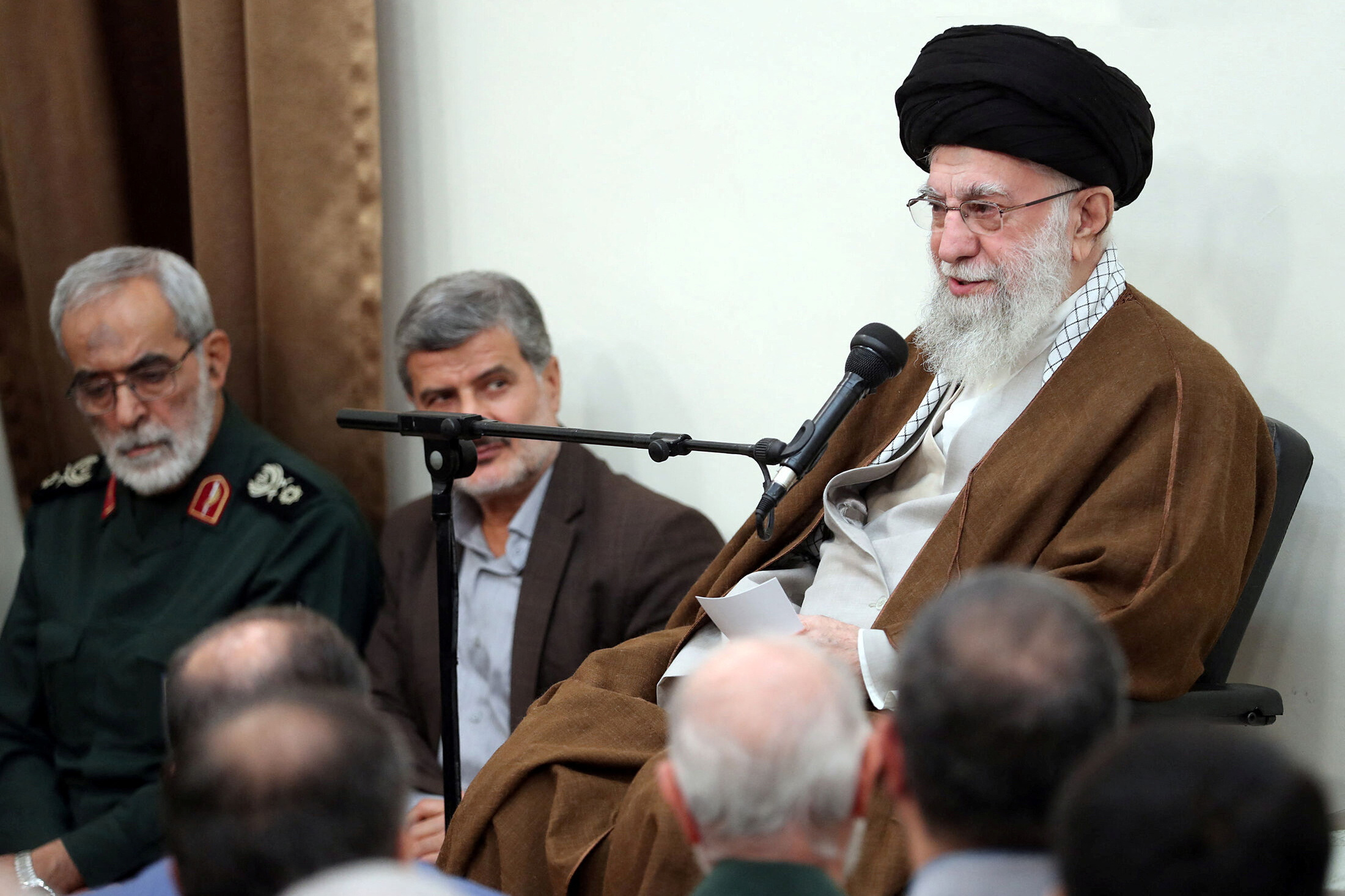 Iran's Supreme Leader Ayatollah Ali Khamenei speaks during a meeting in Tehran