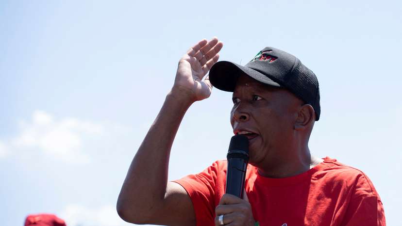 Members of the Economic Freedom Fighters (EFF) protest in Johannesburg