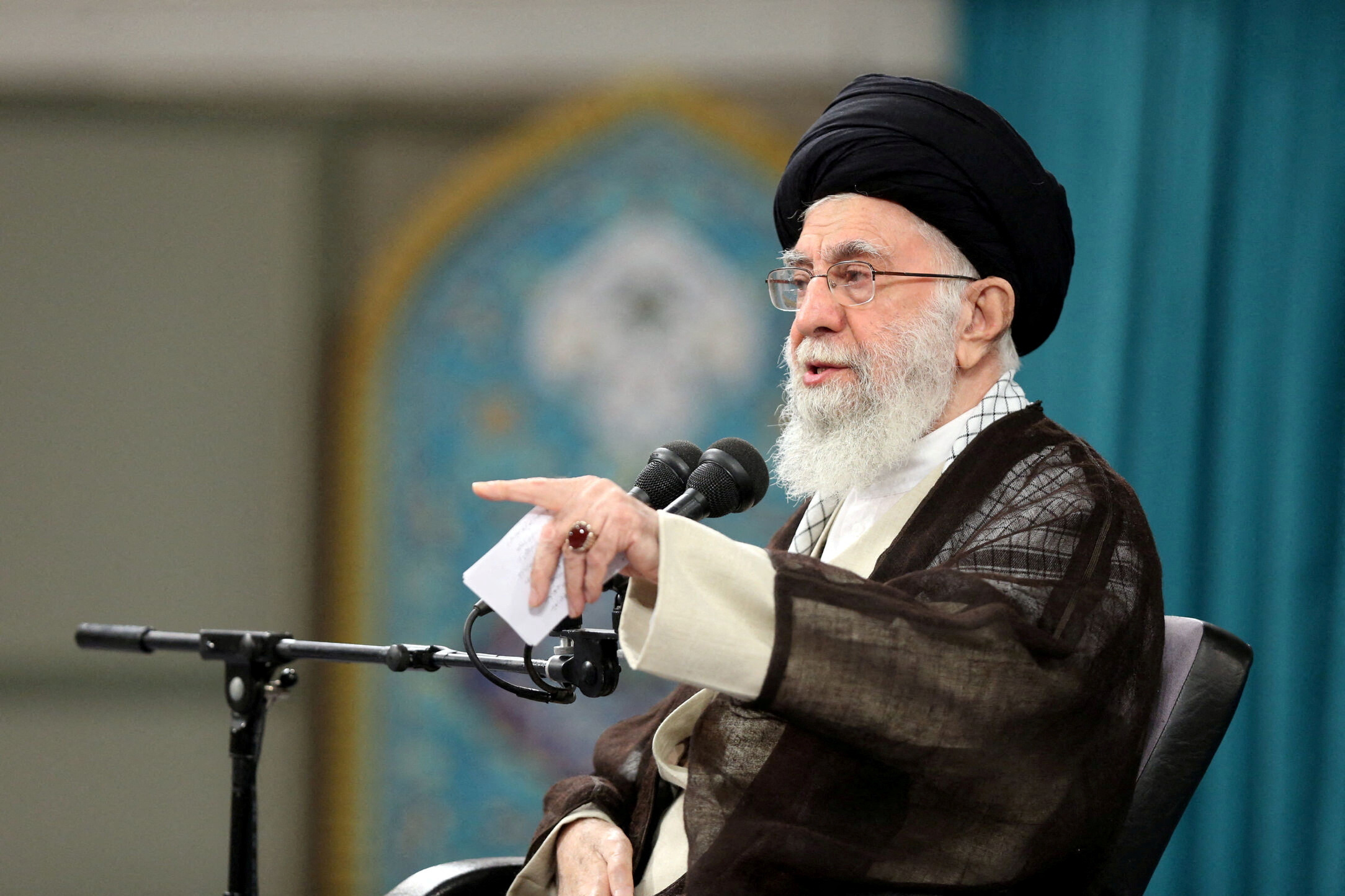 FILE PHOTO: Iran's Supreme Leader Ayatollah Ali Khamenei speaks during a meeting with a group of students in Tehran