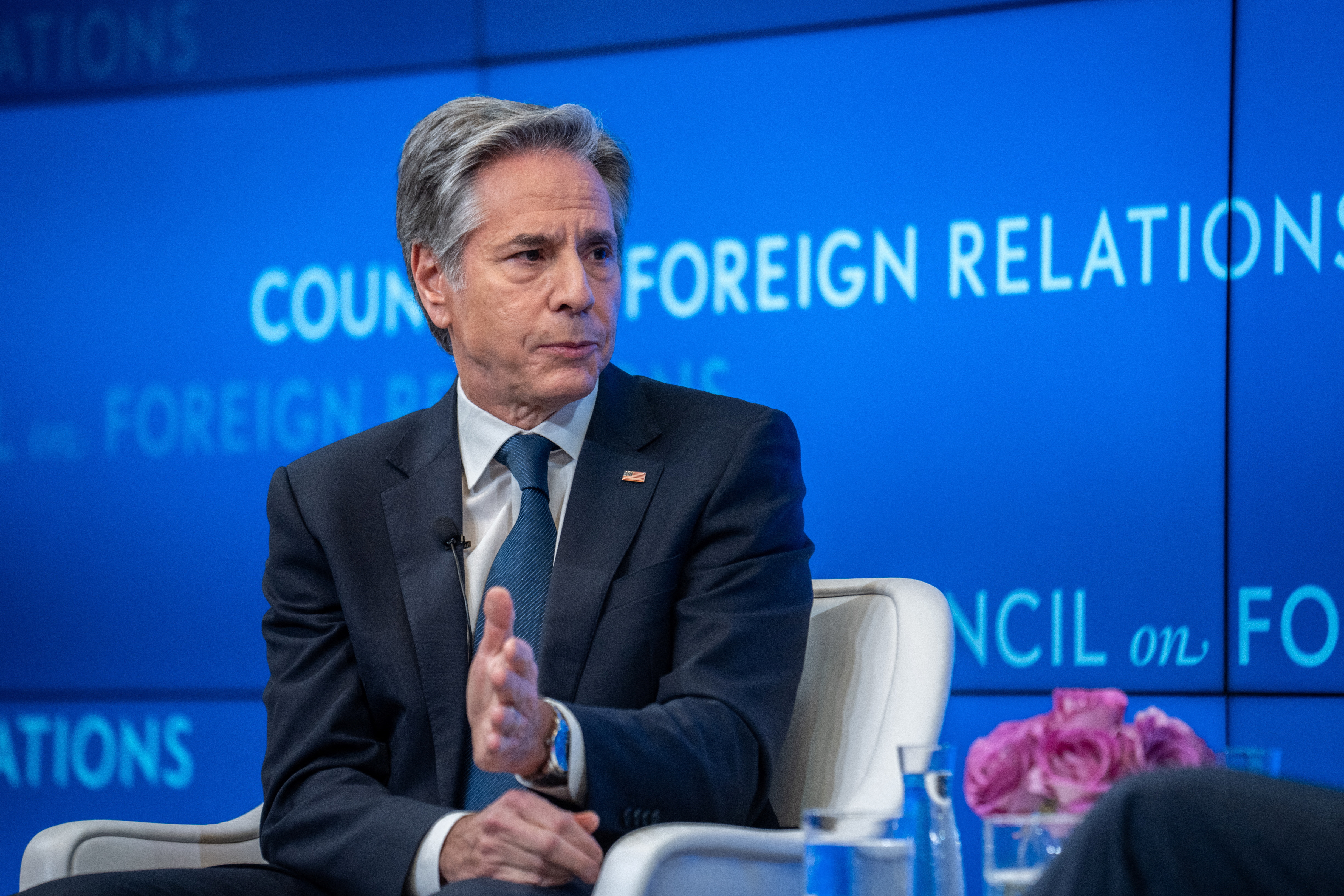 U.S. Secretary of State Antony Blinken speaks at the Council on Foreign Relations in New York
