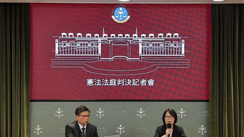 Taiwan constitutional court holds a press conference after the ruling on the constitutionality of death penalty, in Taiwan