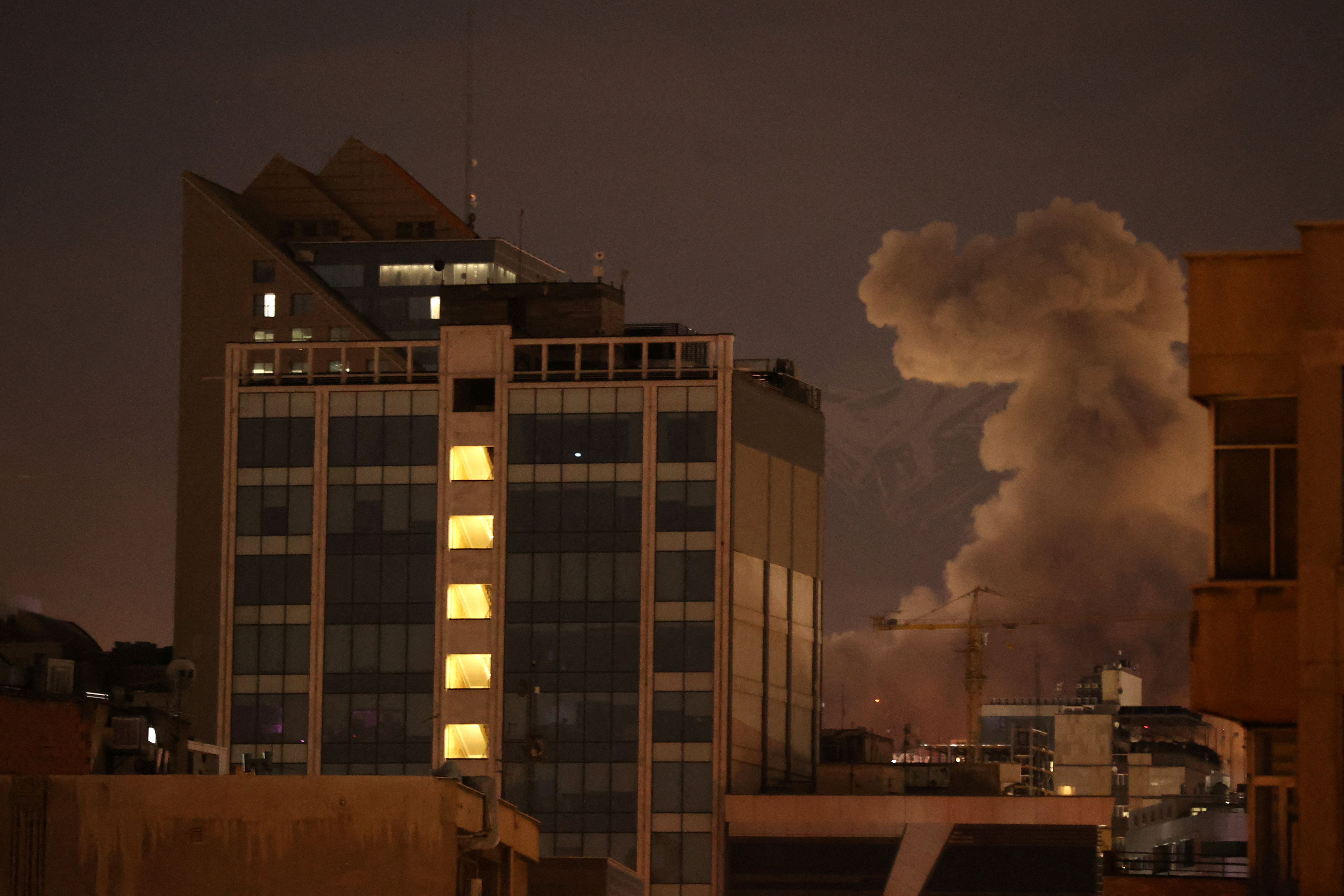 Smoke rises following an explosion, after Israel and the U.S. launched strikes on Iran, in Tehran