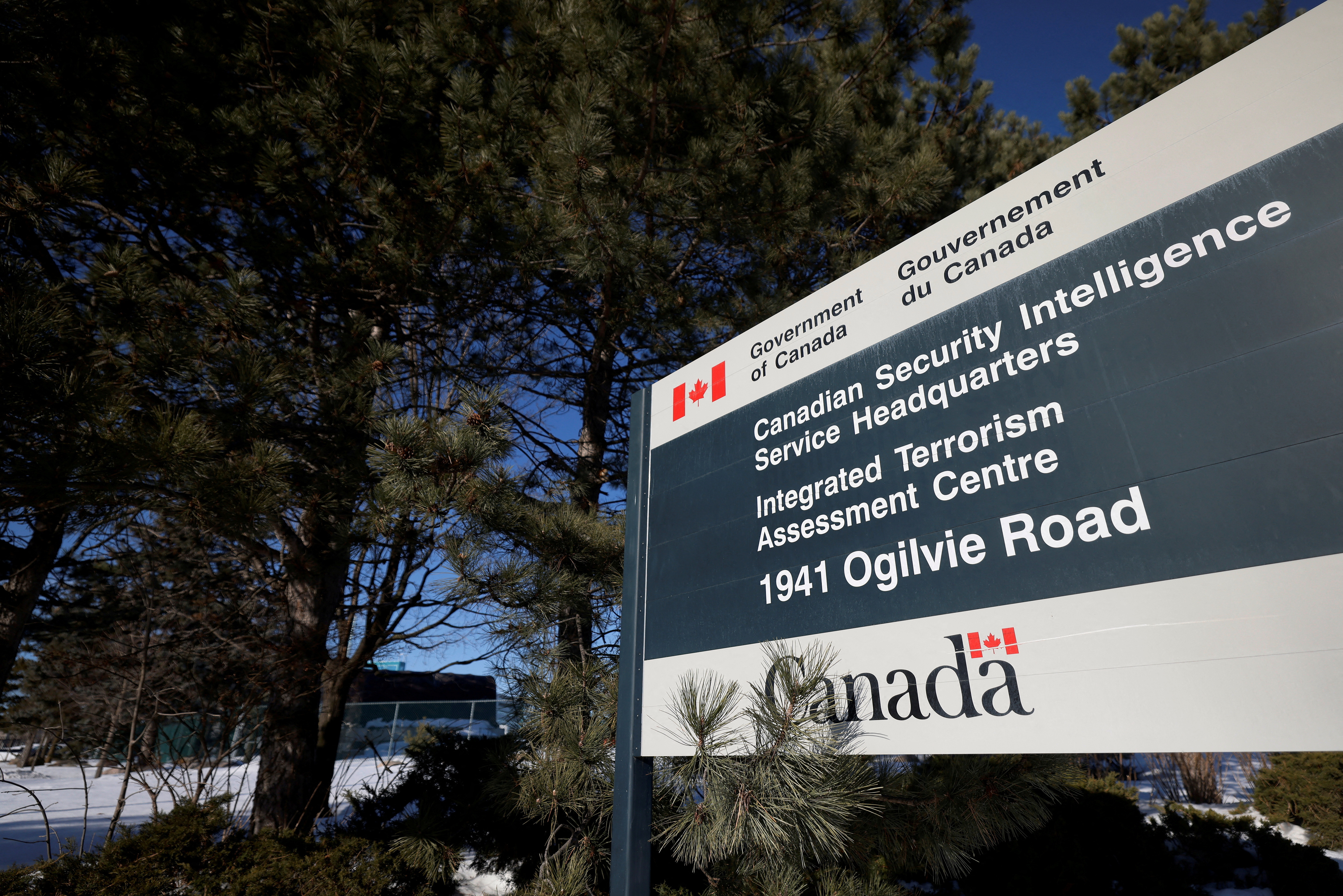 FILE PHOTO: Canadian Security Intelligence Service Headquarters and Integrated Terrorism Assessment Centre sign in Ottawa