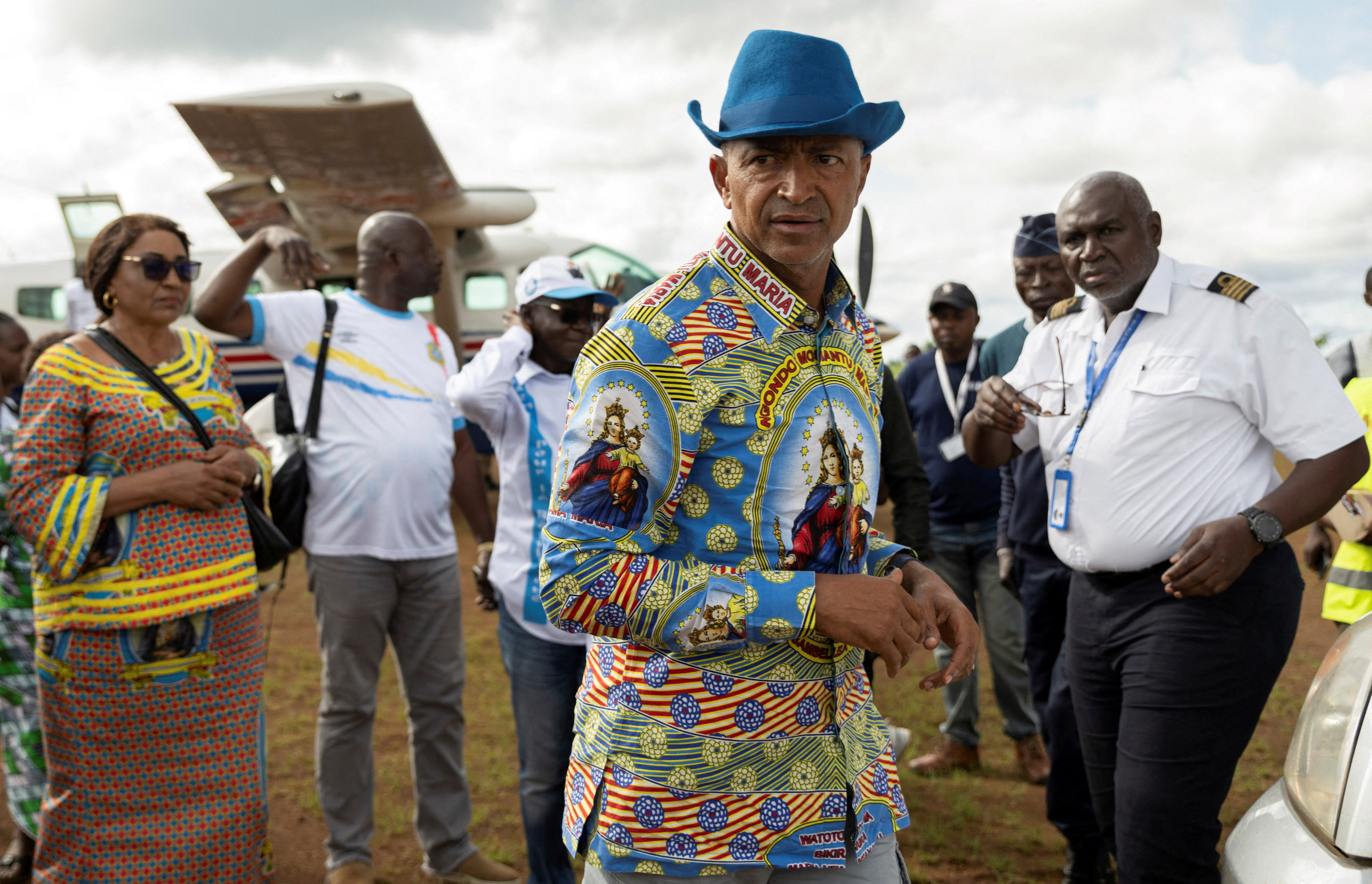 FILE PHOTO: Congolese Presidential candidate Moise Katumbi arrives at the Beni airport after holding a campaign rally in the town of Butembo