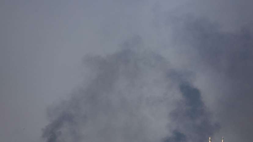 Smoke rises from Gaza