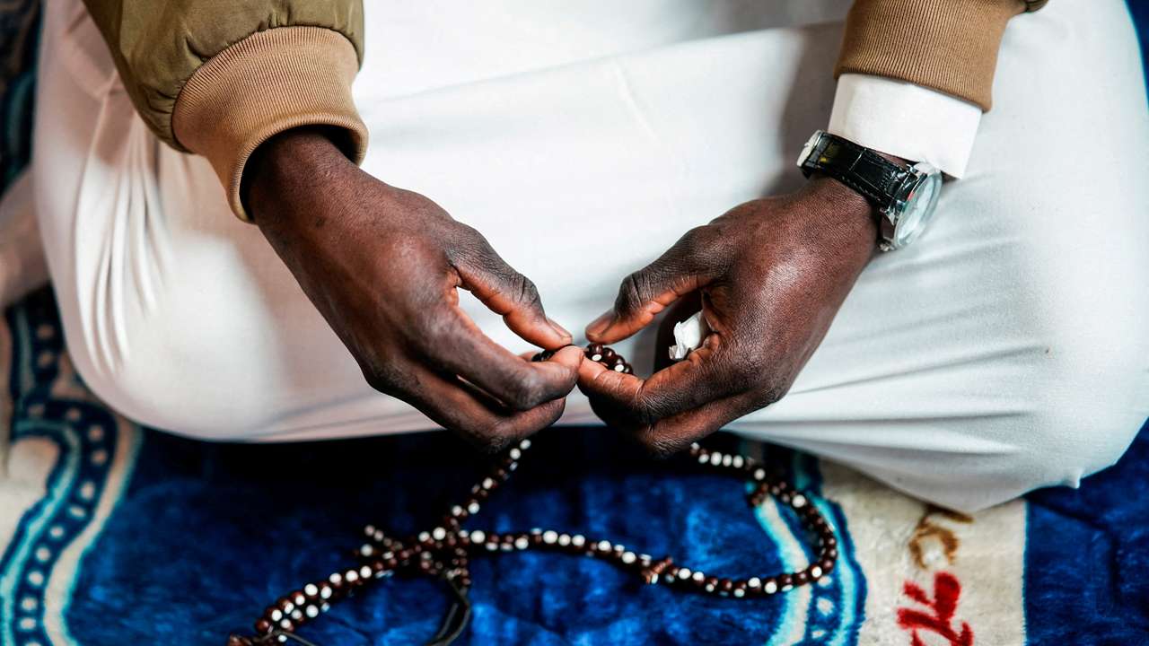 FILE PHOTO: Taraweeh at Times Square in New York
