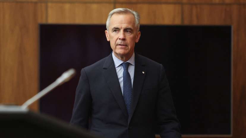 FILE PHOTO: Canada's Prime Minister Mark Carney arrives at a press conference to make an announcement on recognizing Palestinian statehood, in Ottawa