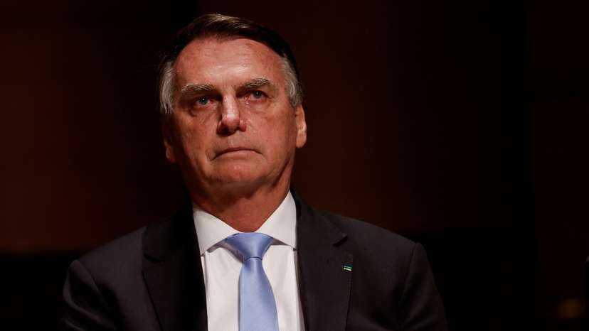 Brazil's former President Jair Bolsonaro attends an event at the Municipal Theatre in Sao Paulo